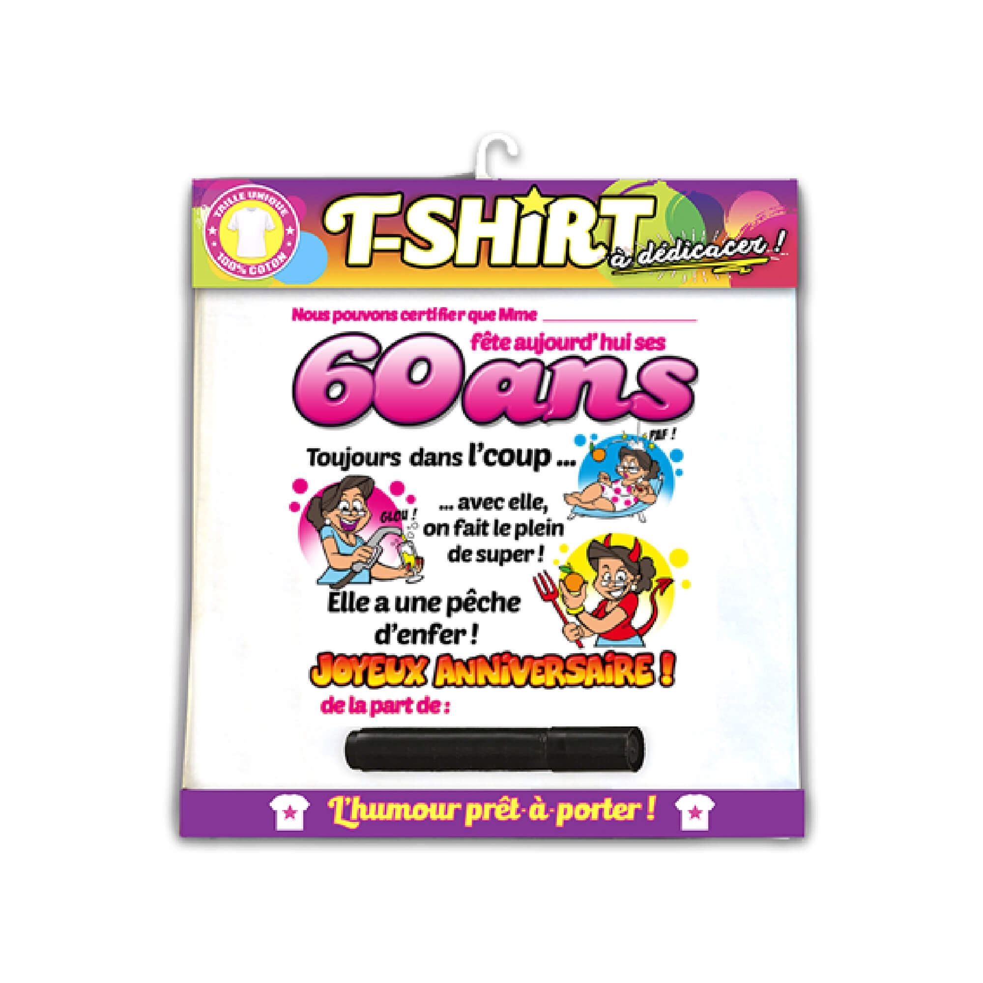T shirt stylo certif 60 ans f