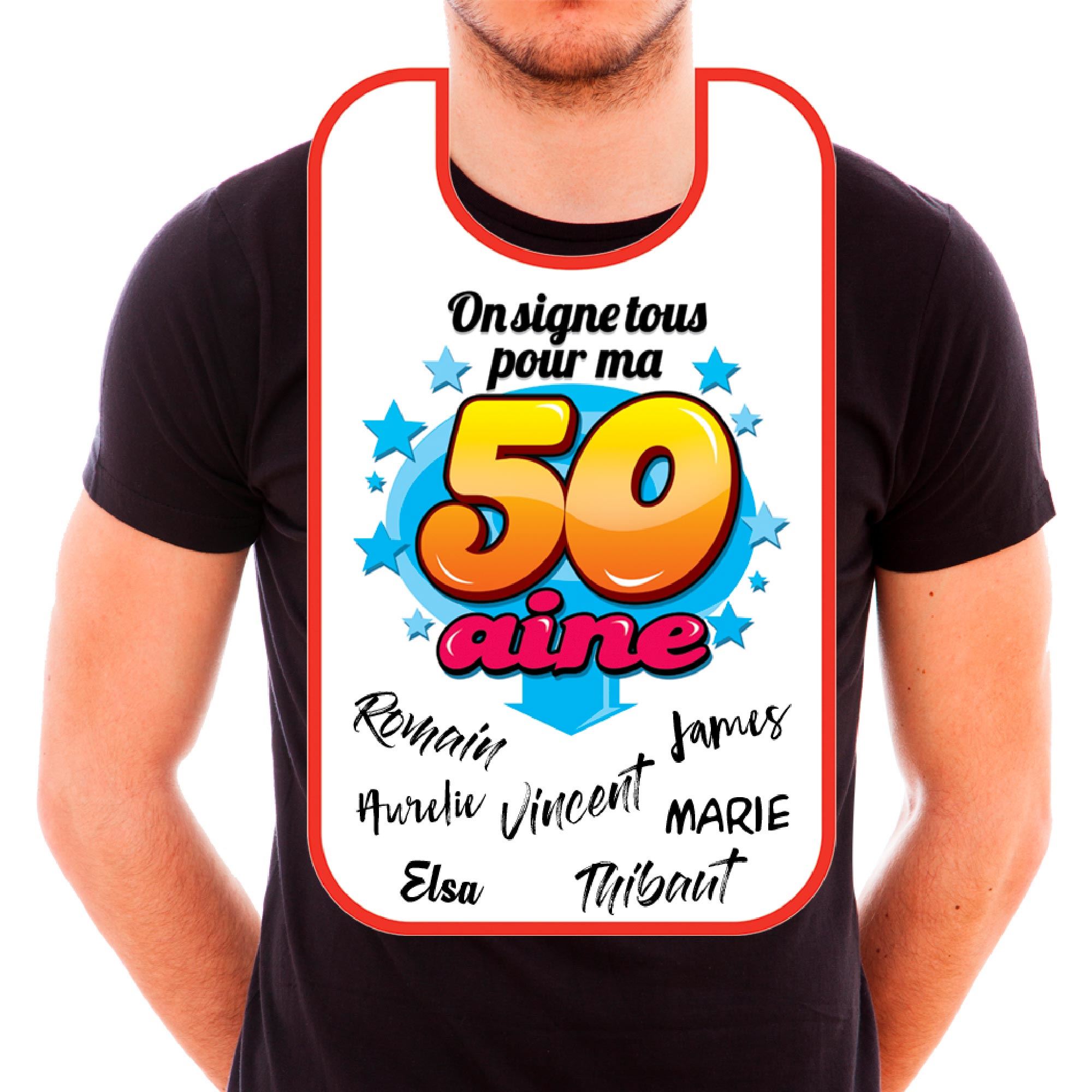 Bavoir dedicace 50aine
