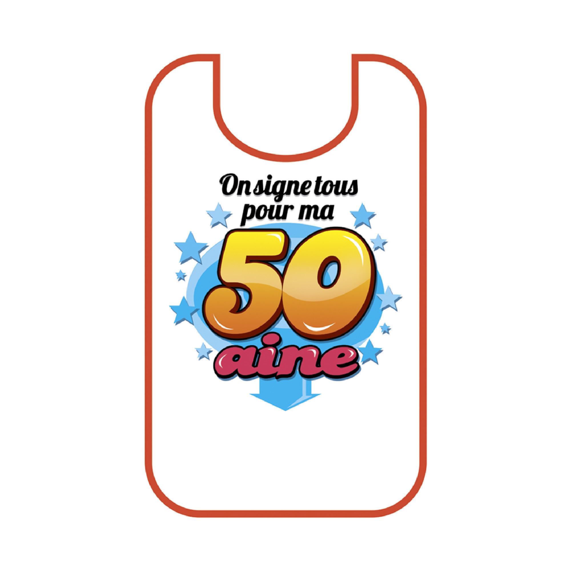Bavoir dedicace 50aine