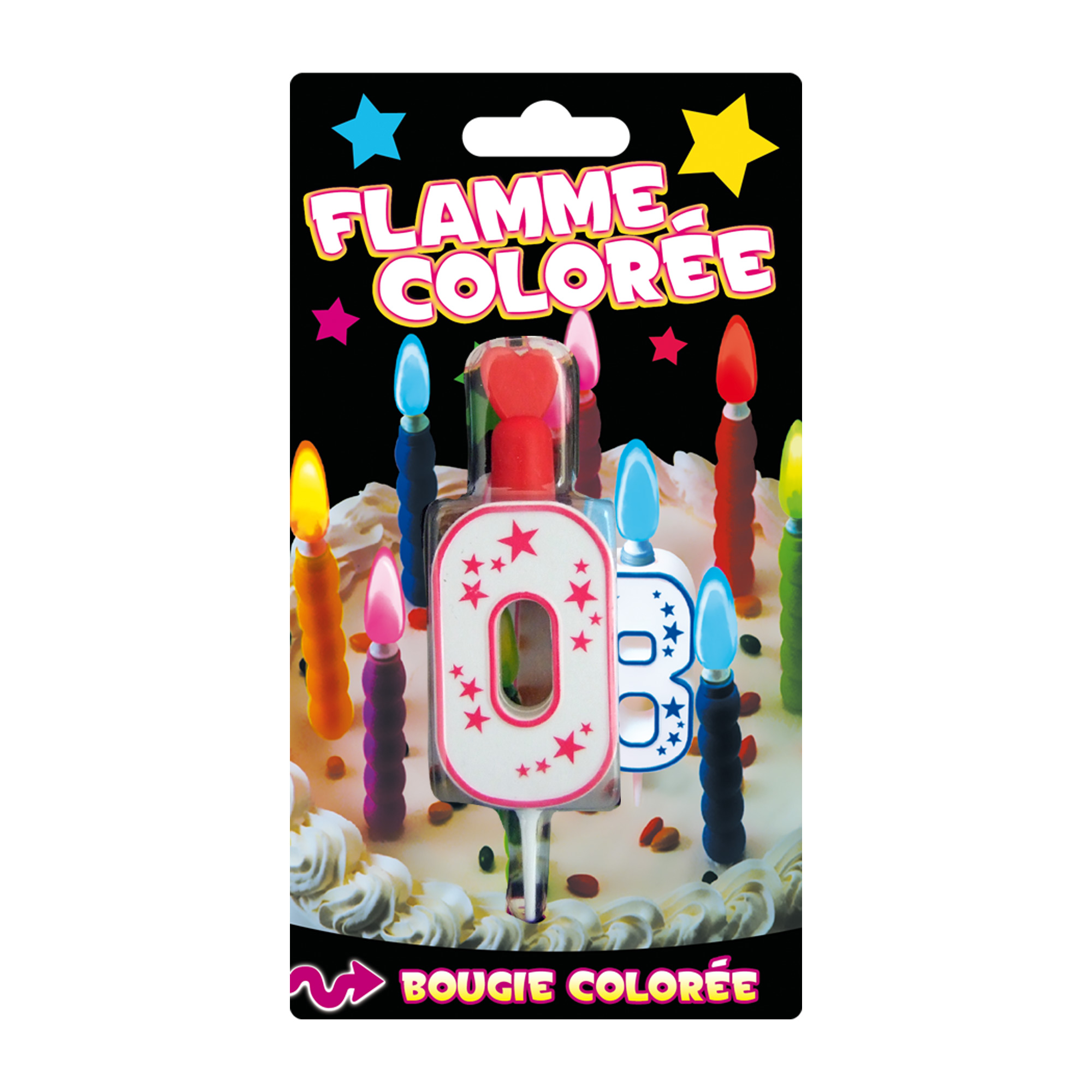 Bougies d'anniversaire flamme colorée