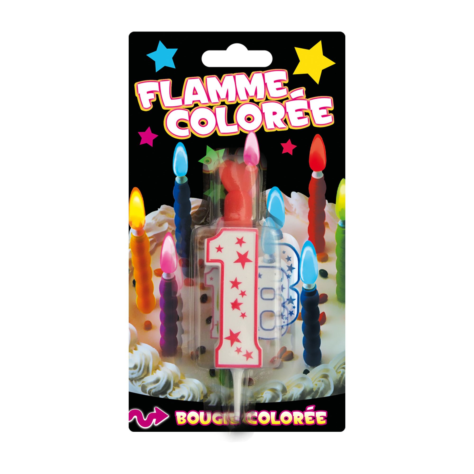 Bougie 1 flamme coloree
