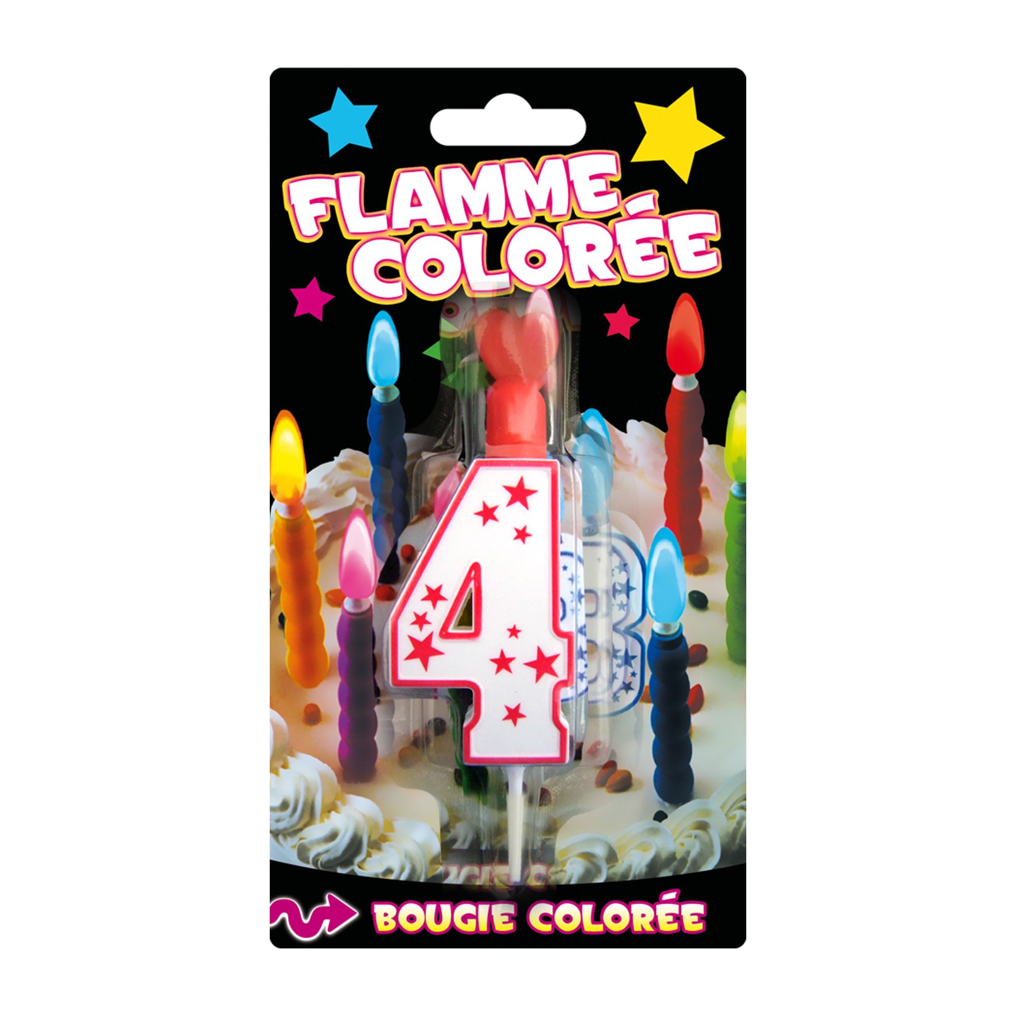 Bougie 4 flamme coloree