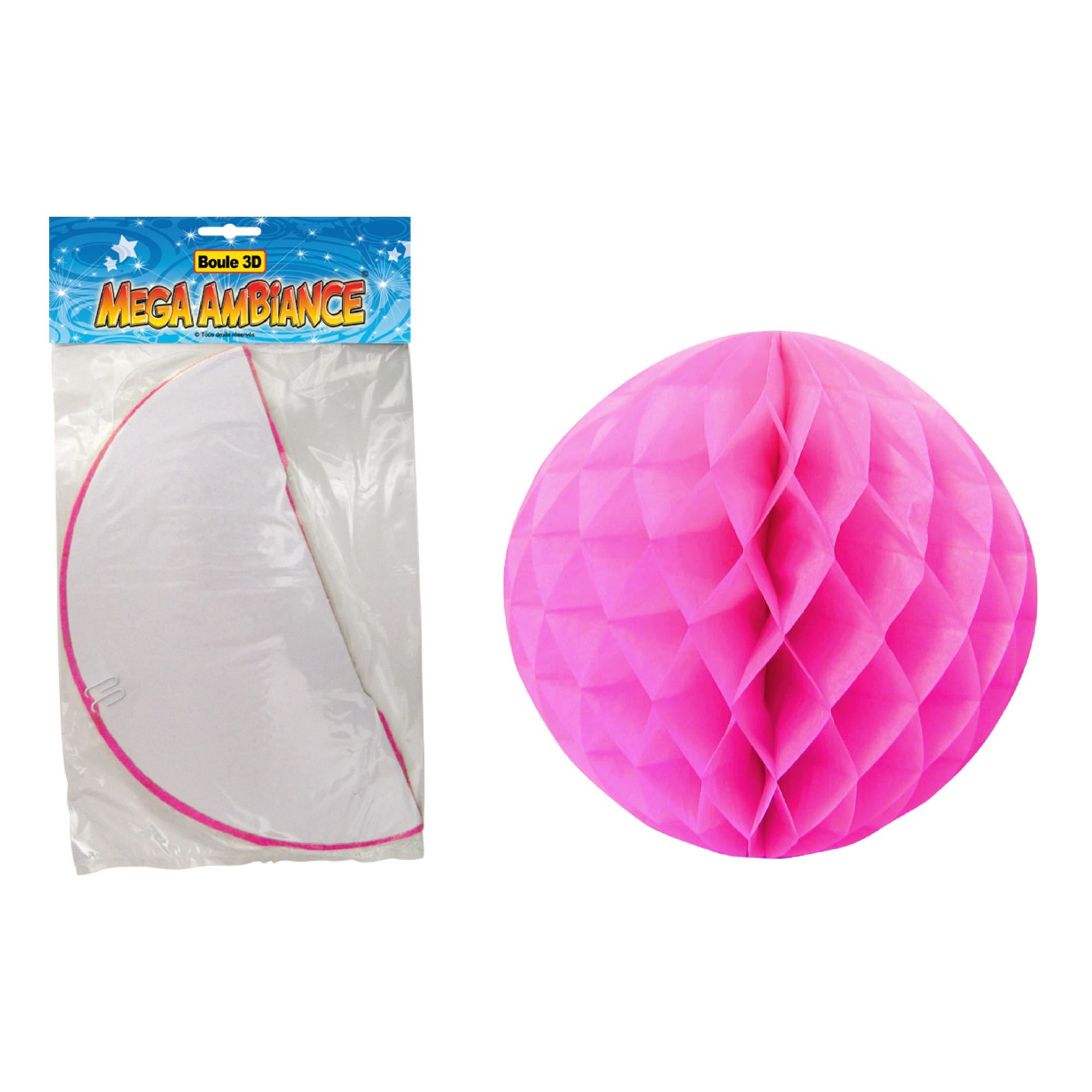Boule papier 3d fuschia