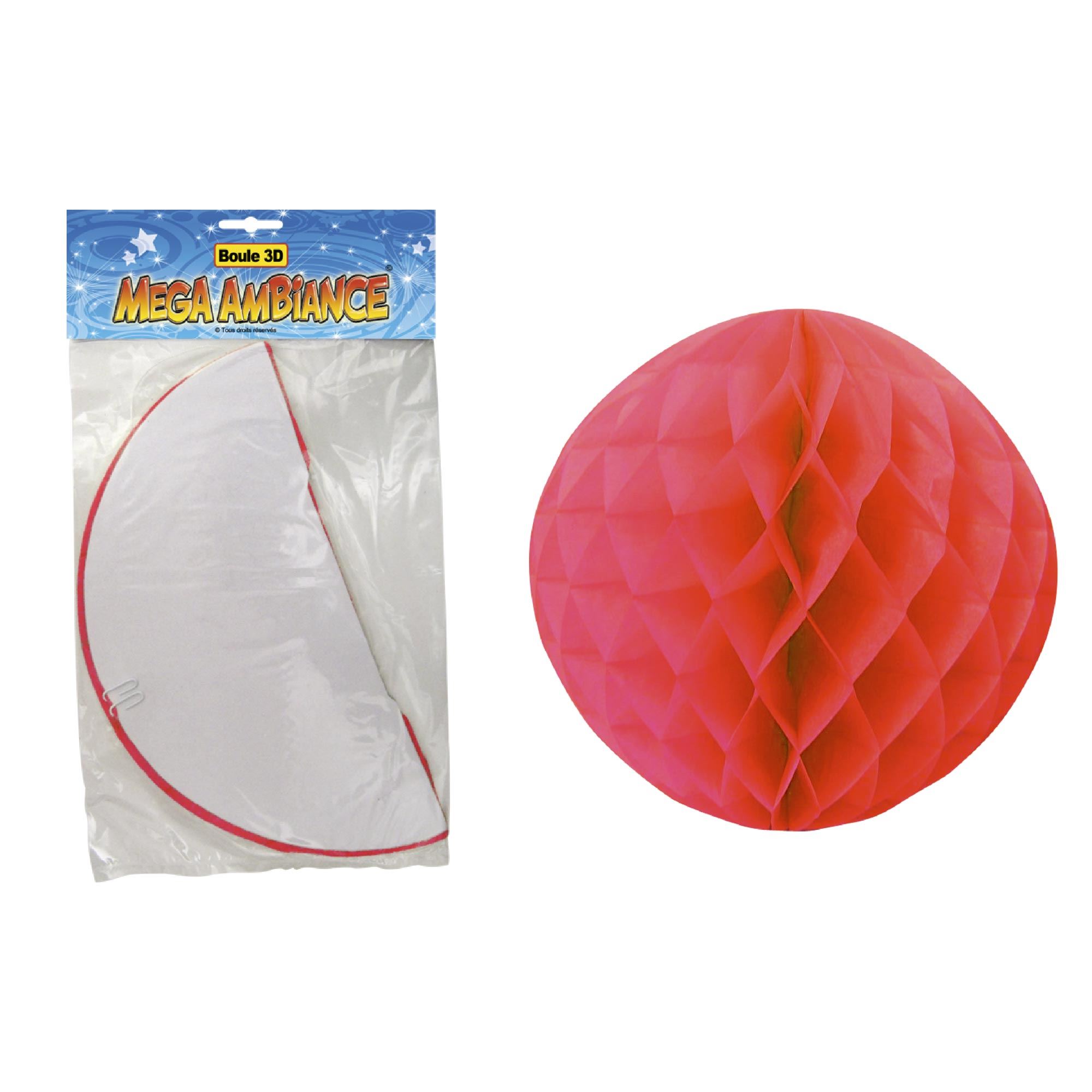 Boule papier 3d rouge