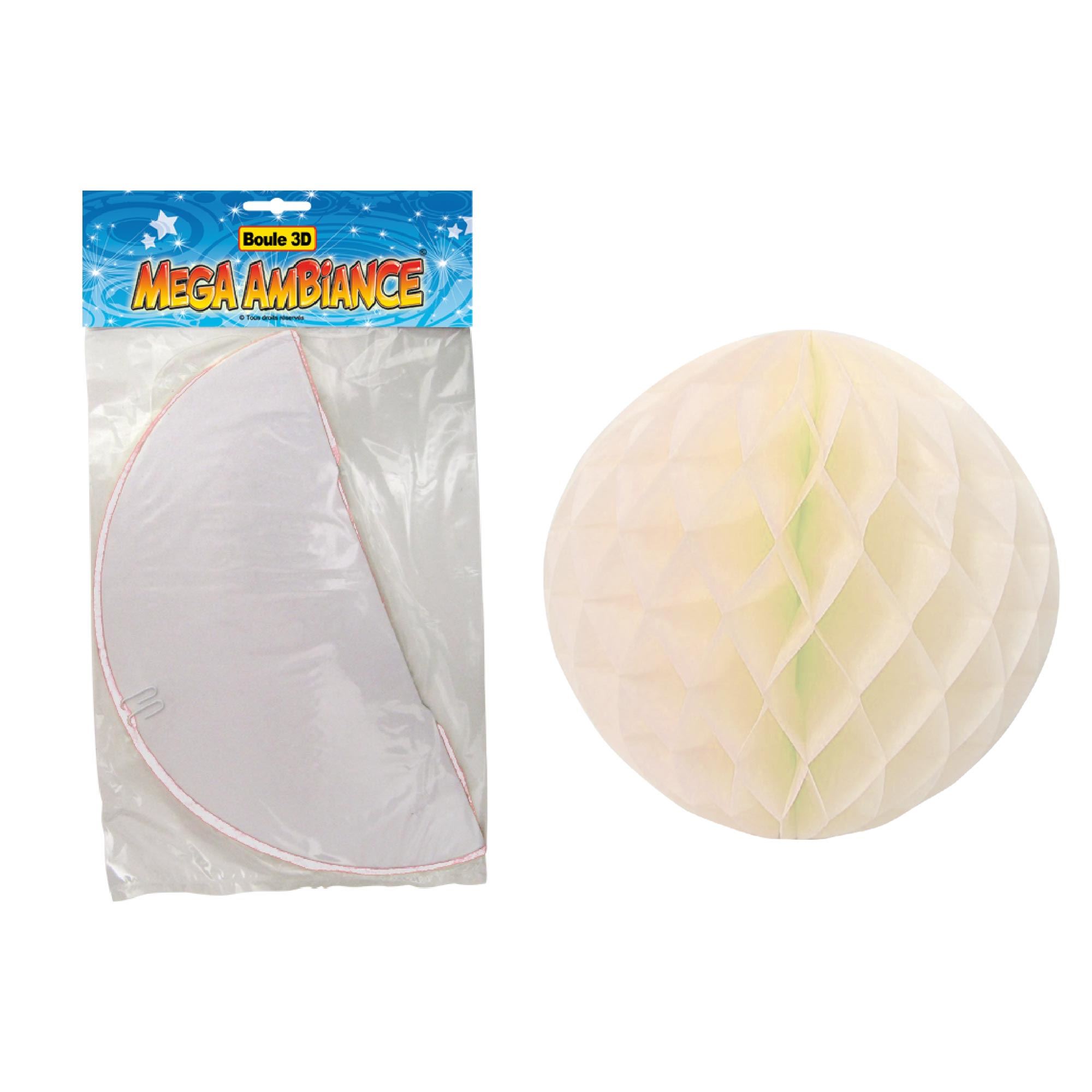 Boule papier 3d ivoire
