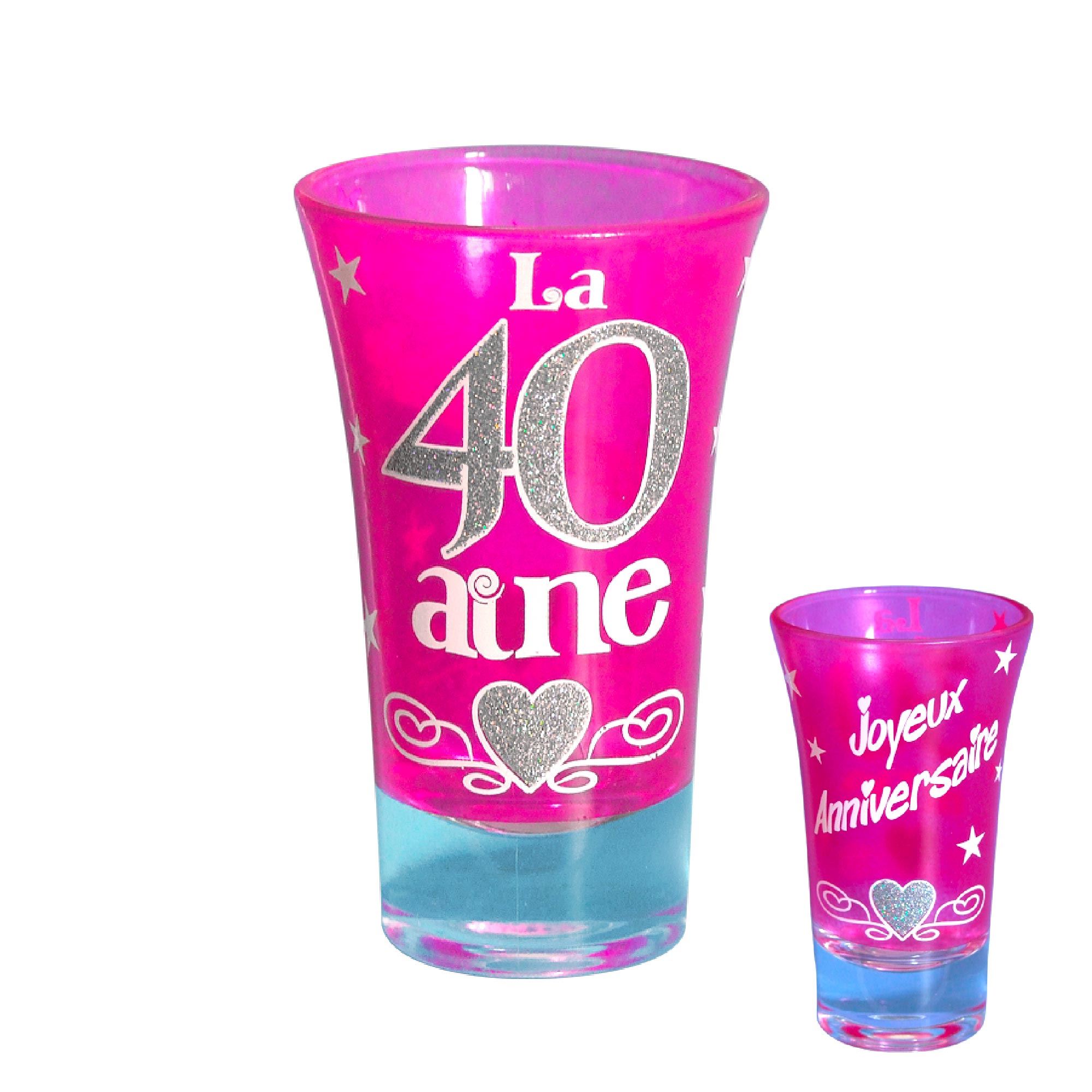 Verre shooter 40 aine rose