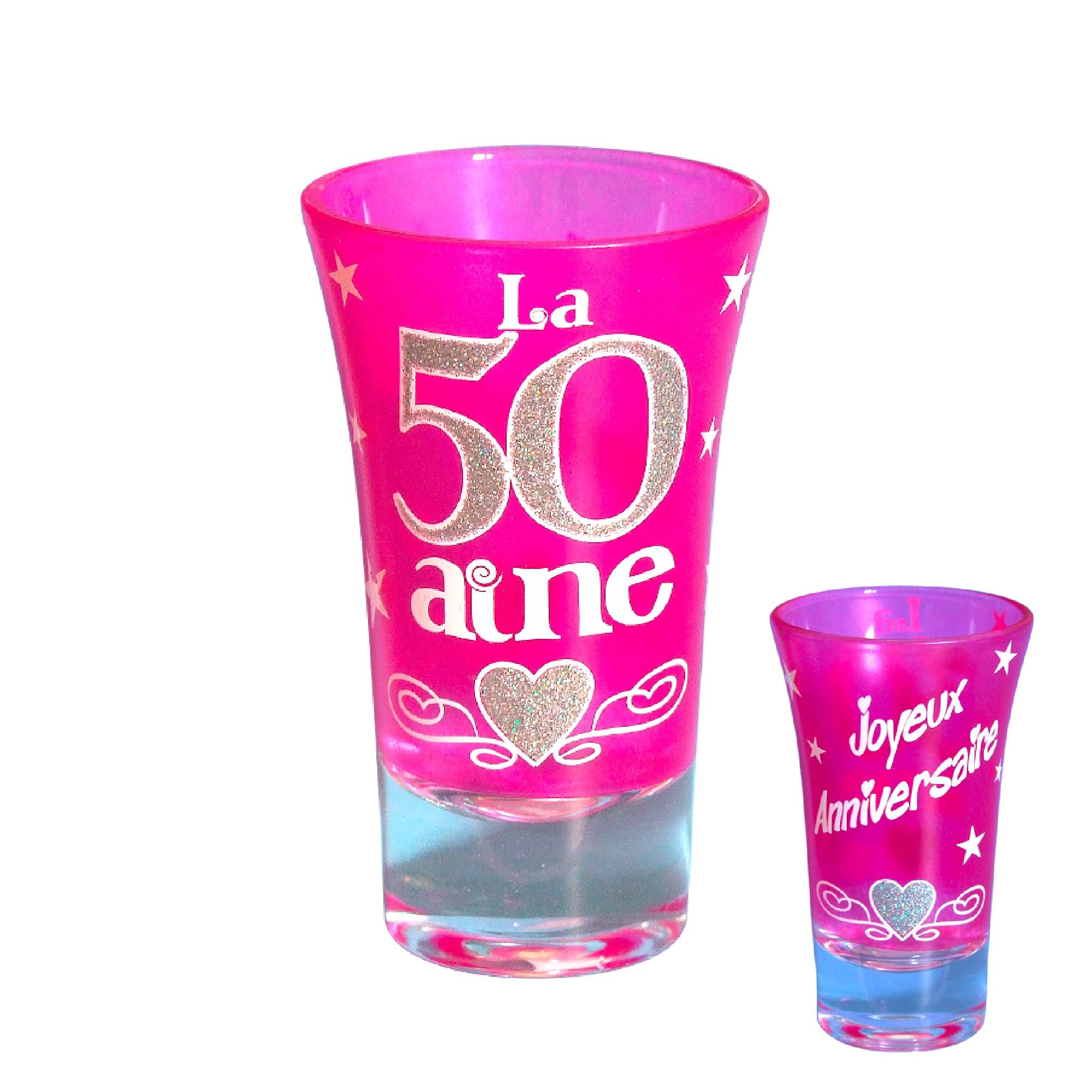 Verre shooter 50 aine rose