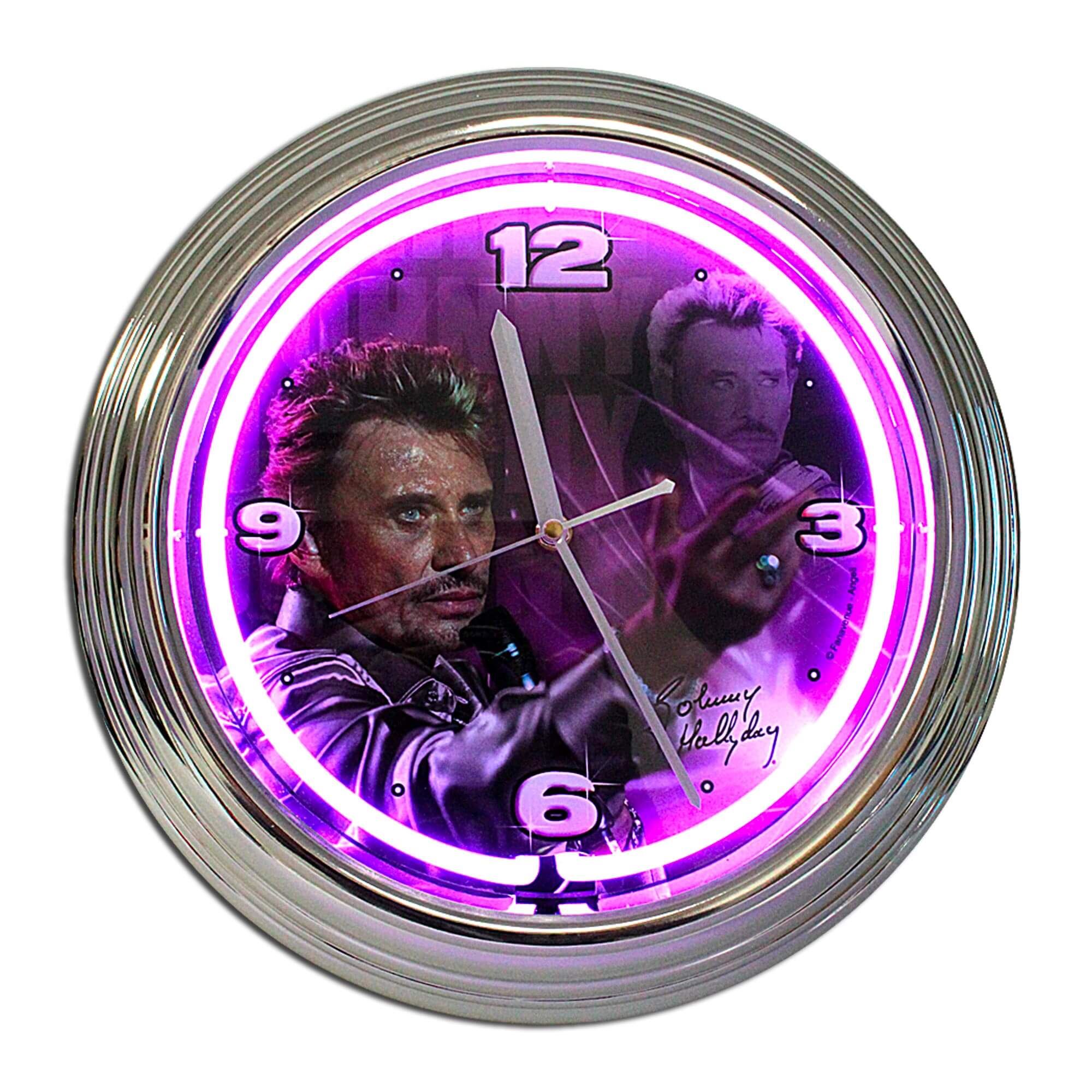 Horloge neon johnny hallyday ros
