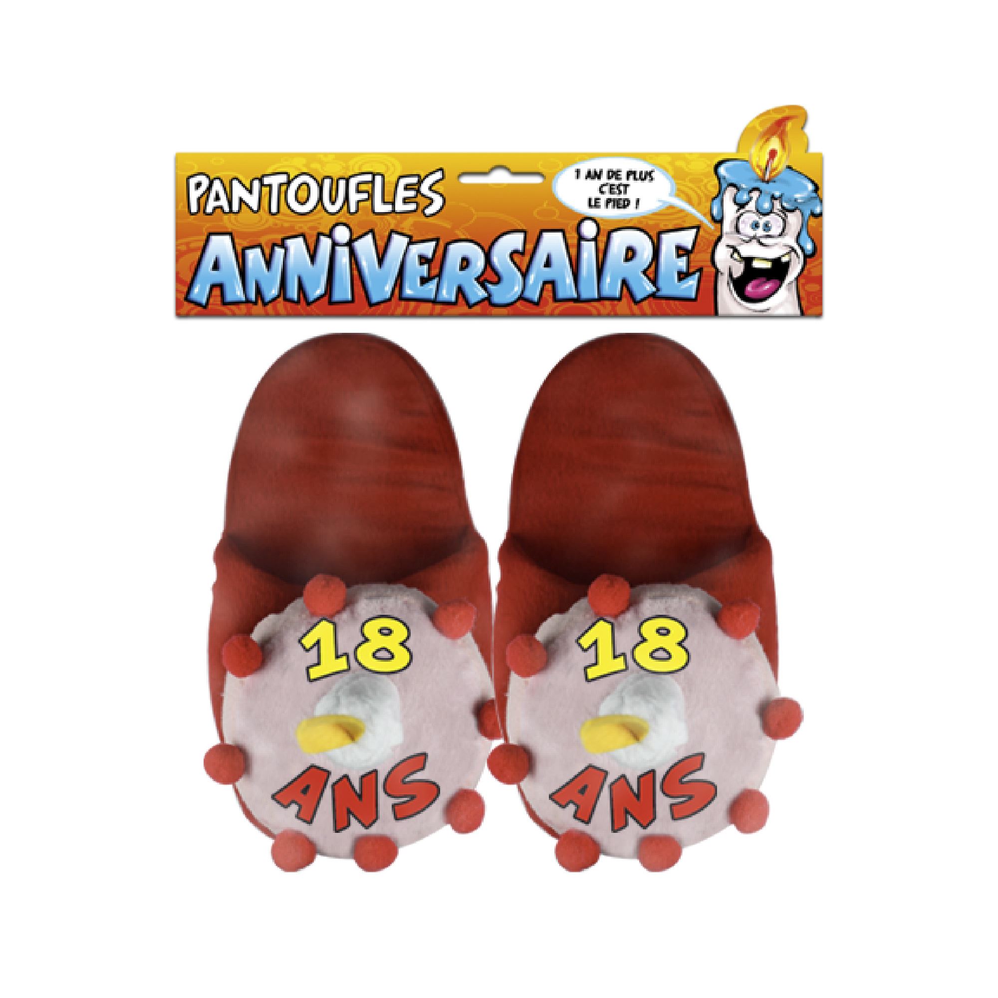 Pantoufles gateau 18 ans