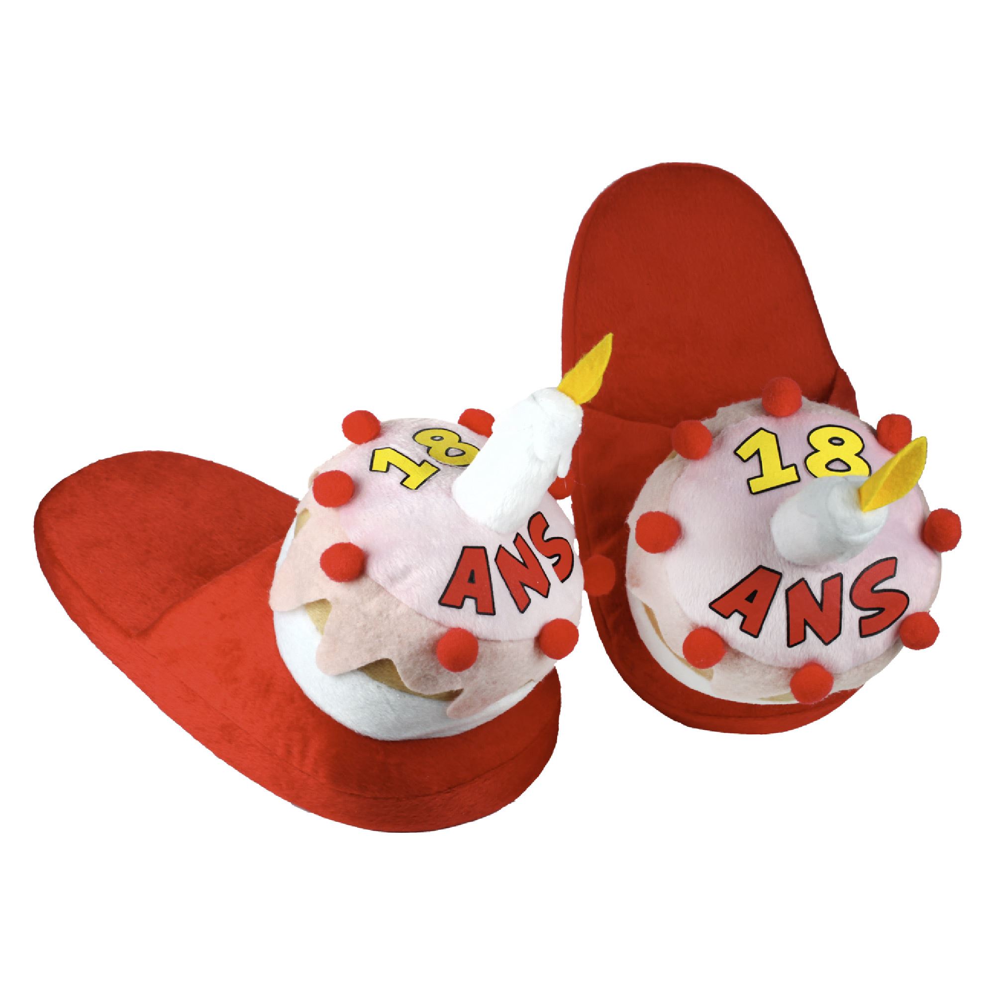 Pantoufles gateau 18 ans