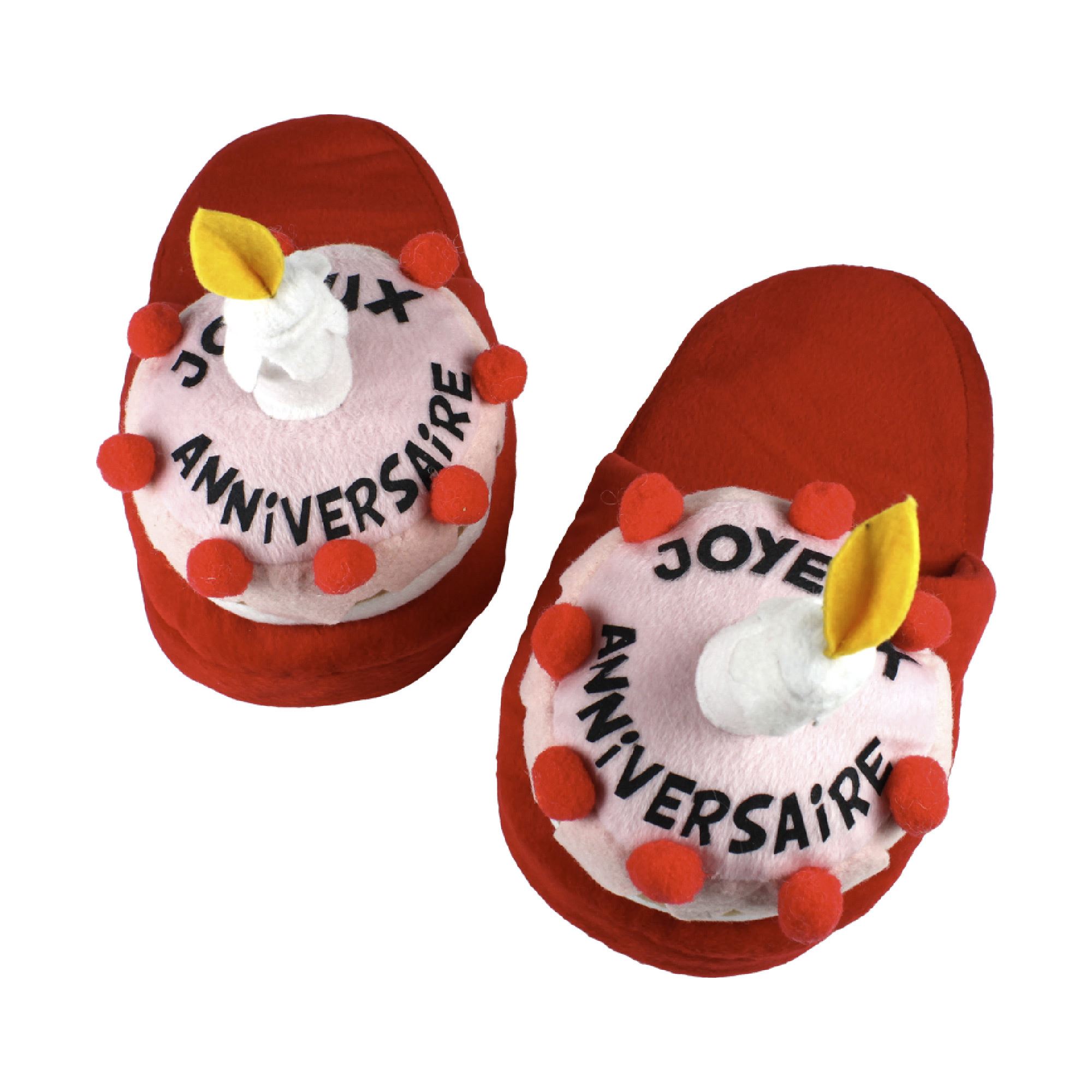 Pantoufle gateau anniversaire