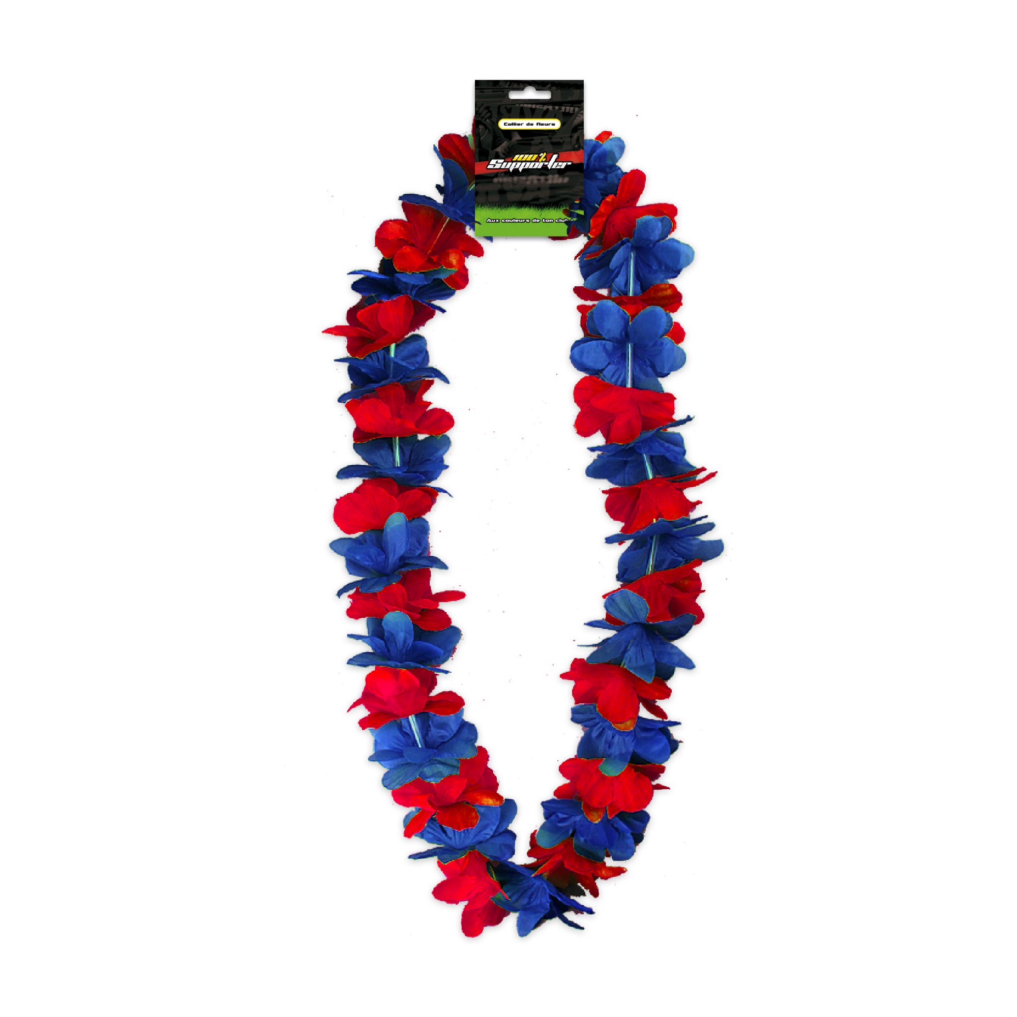 Collier supporter  bleu rouge