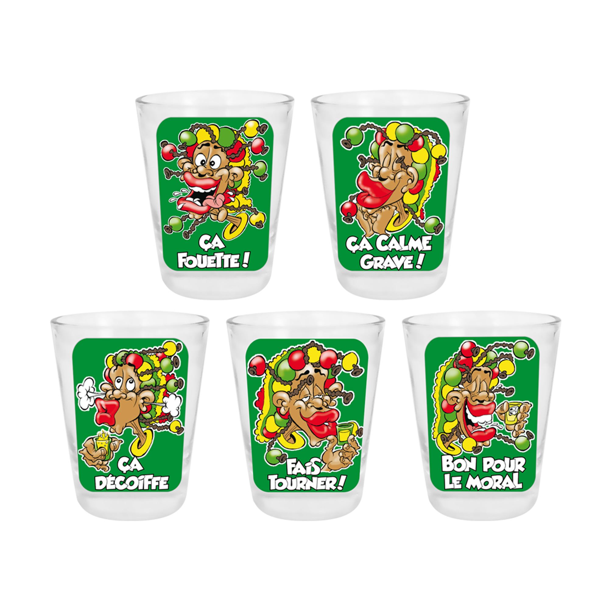 Pack 5 verre shooter rasta
