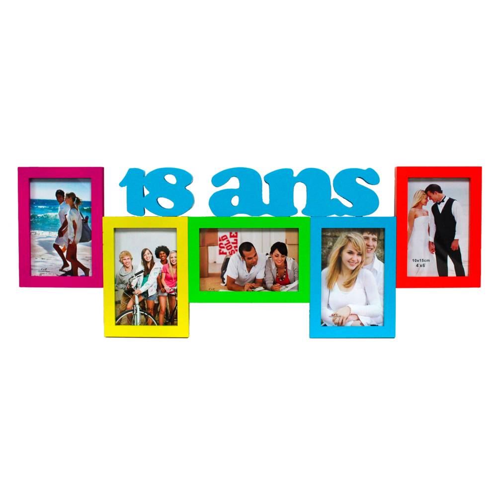 Cadre photo 18ans multicolore