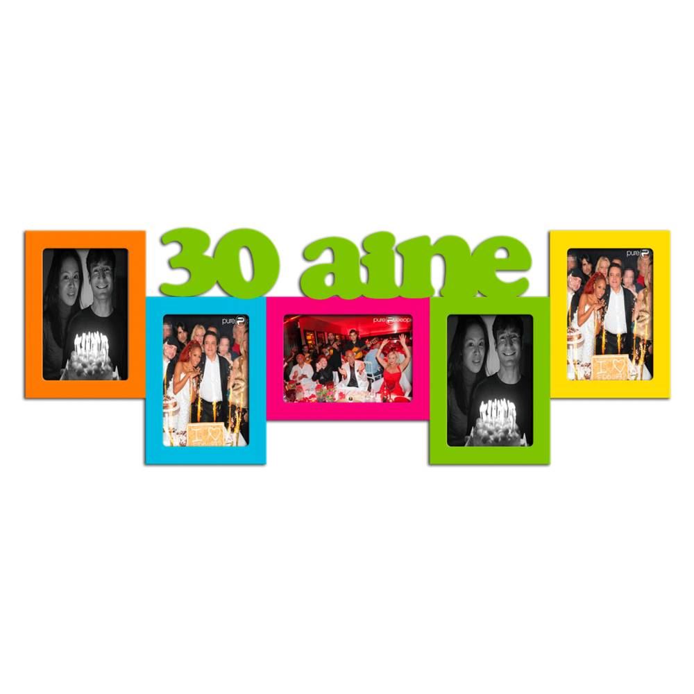 Cadre photo 30aine multicolor