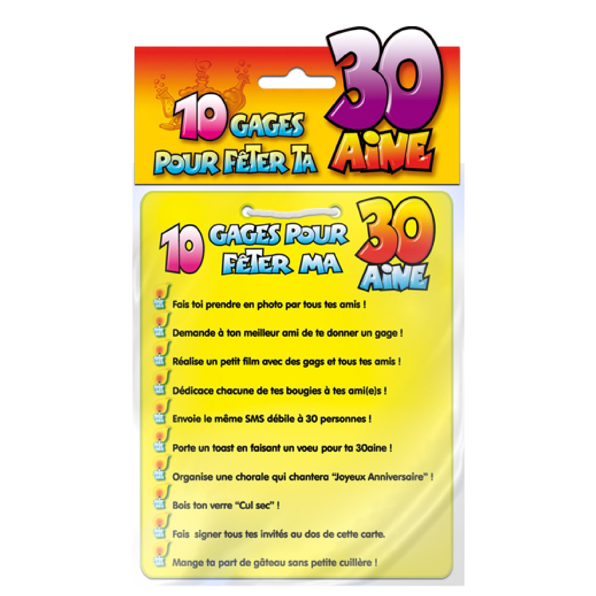 Carte 10 gages 30 aine