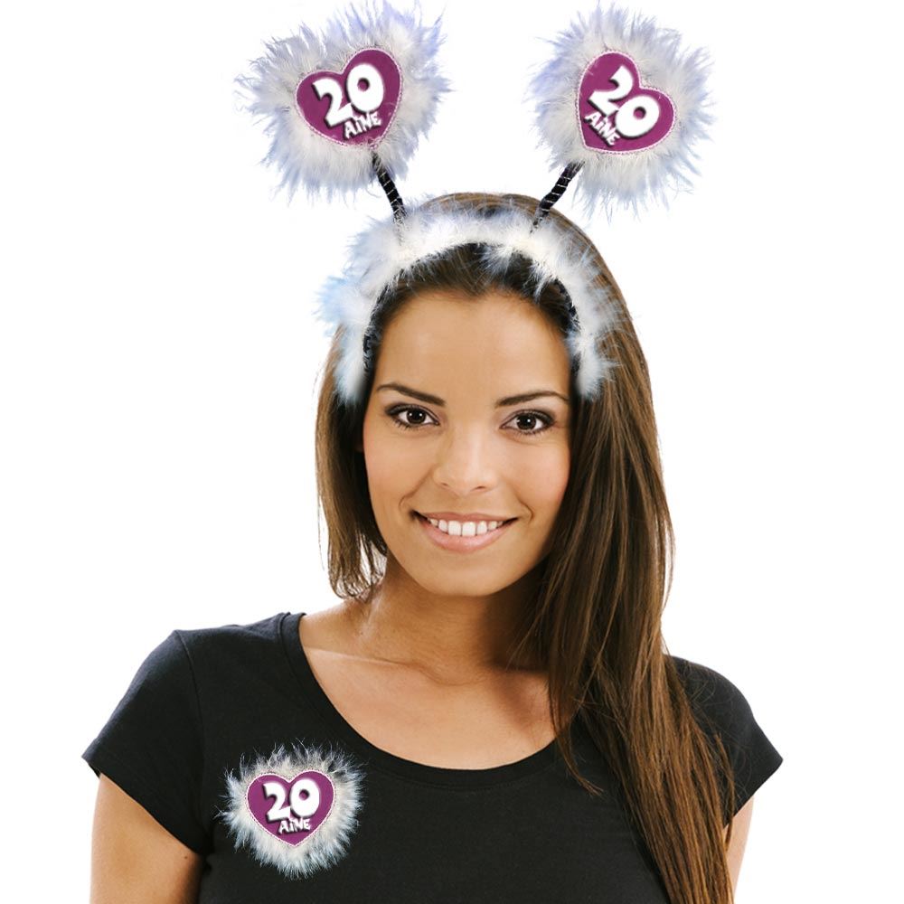 Serre tete et badge 20 aine