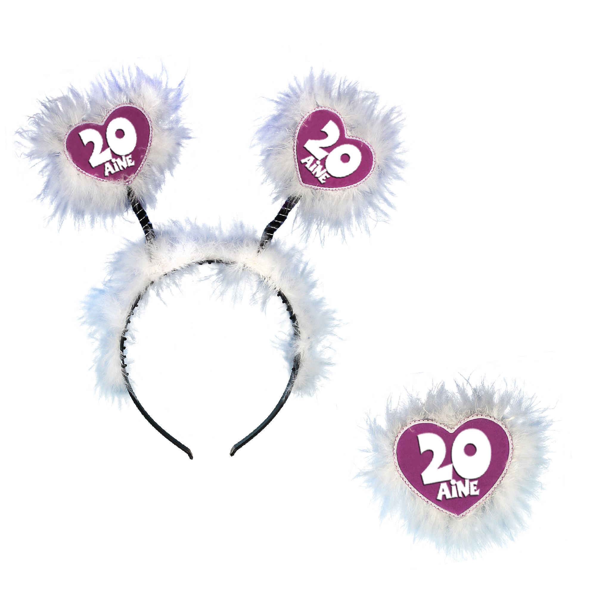 Serre tete et badge 20 aine