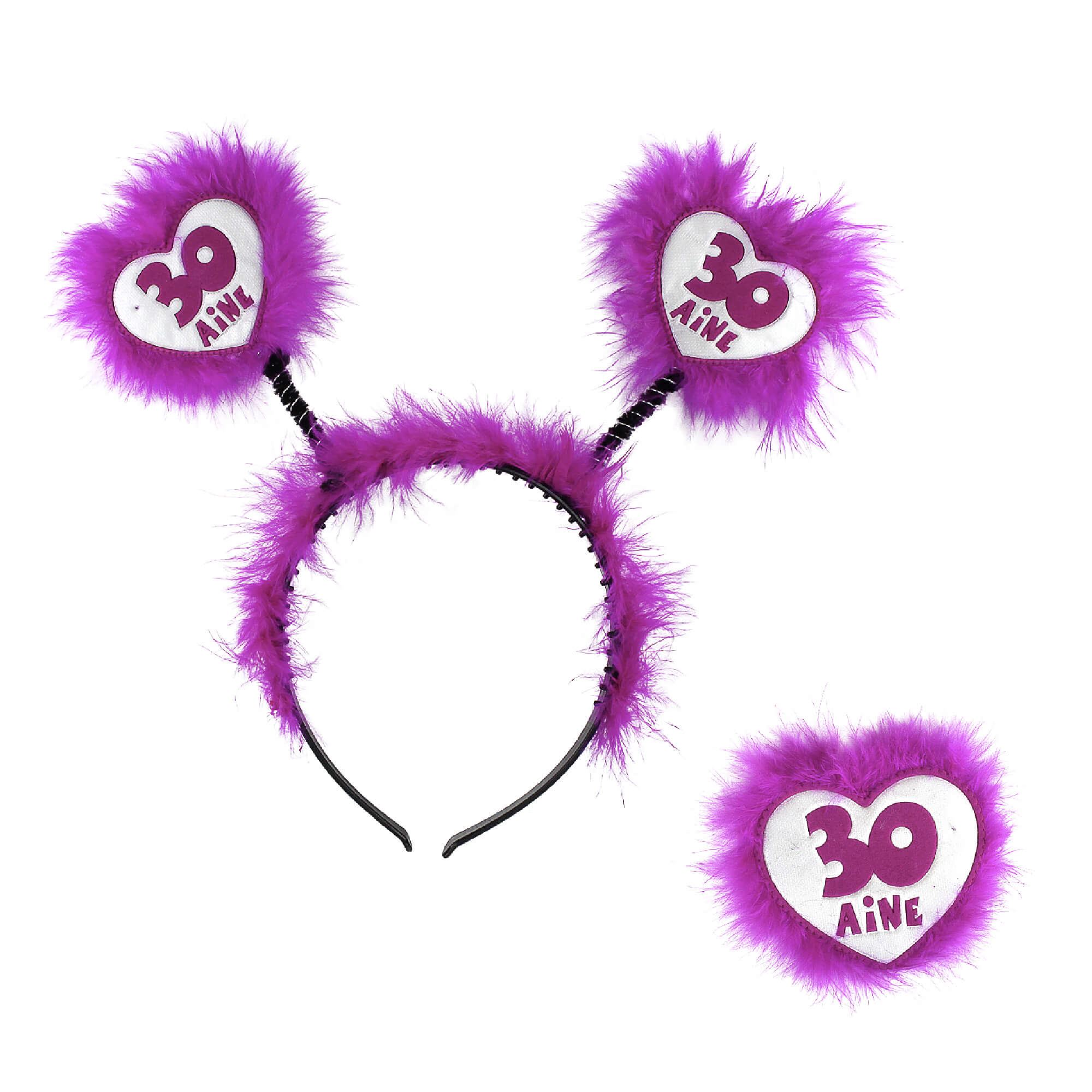 Serre tete et badge 30aine