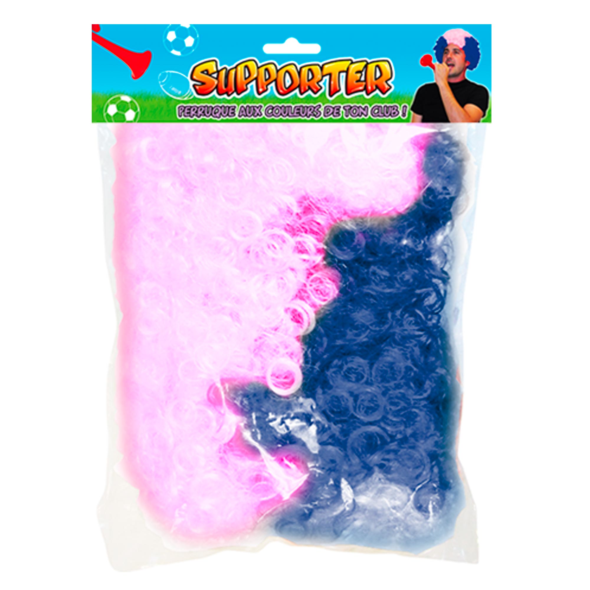 Perruque rose / bleu