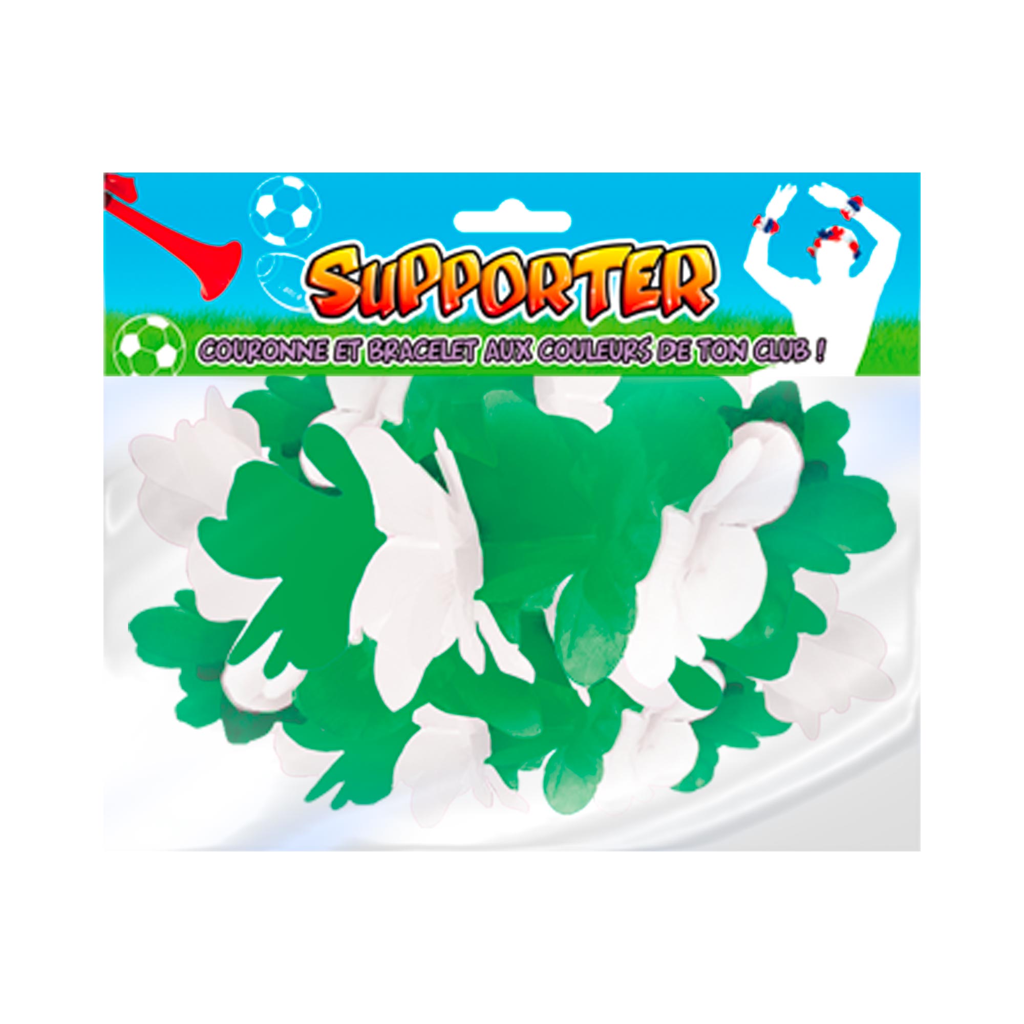 Couronne bracelet vert / blanc
