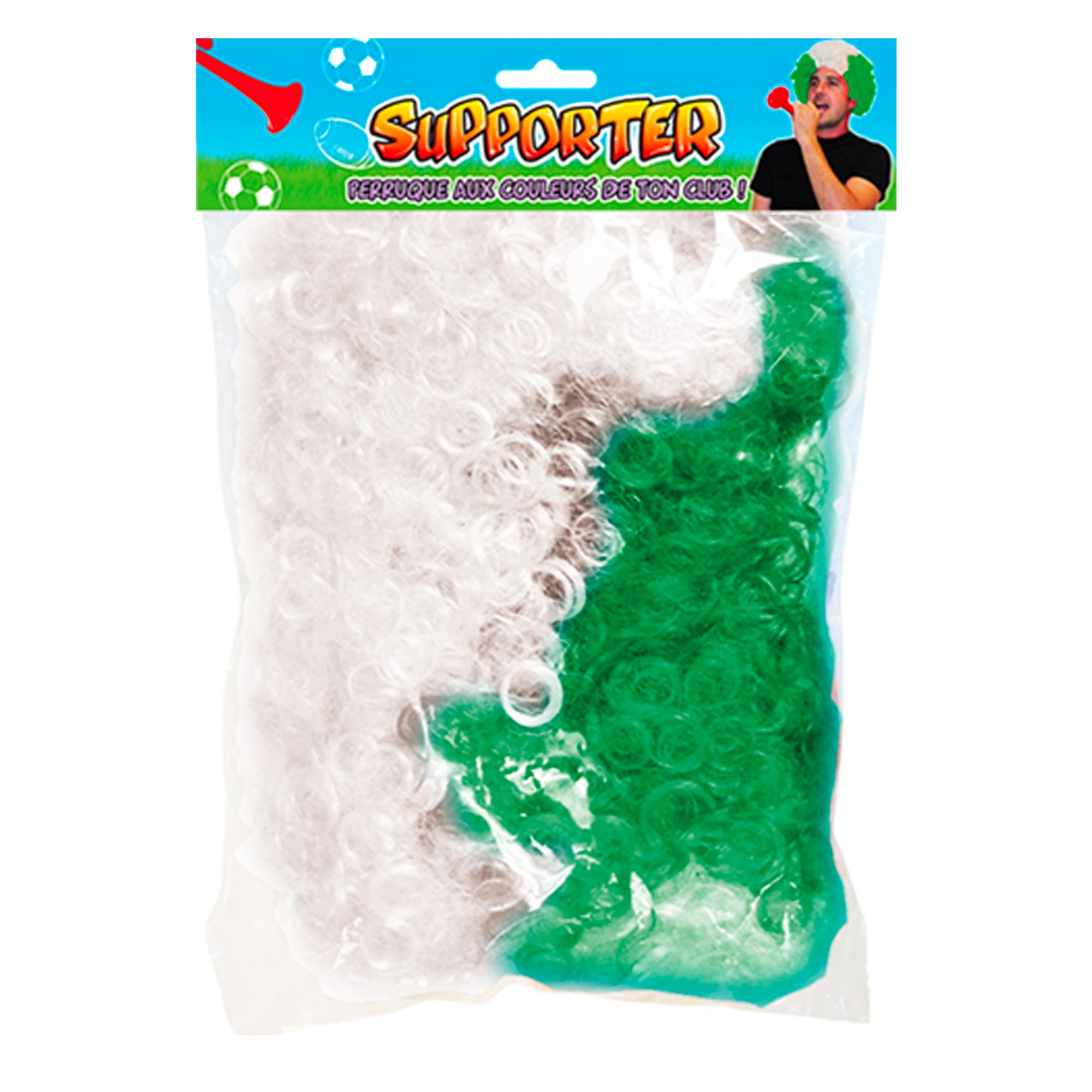 Perruque vert / blanc