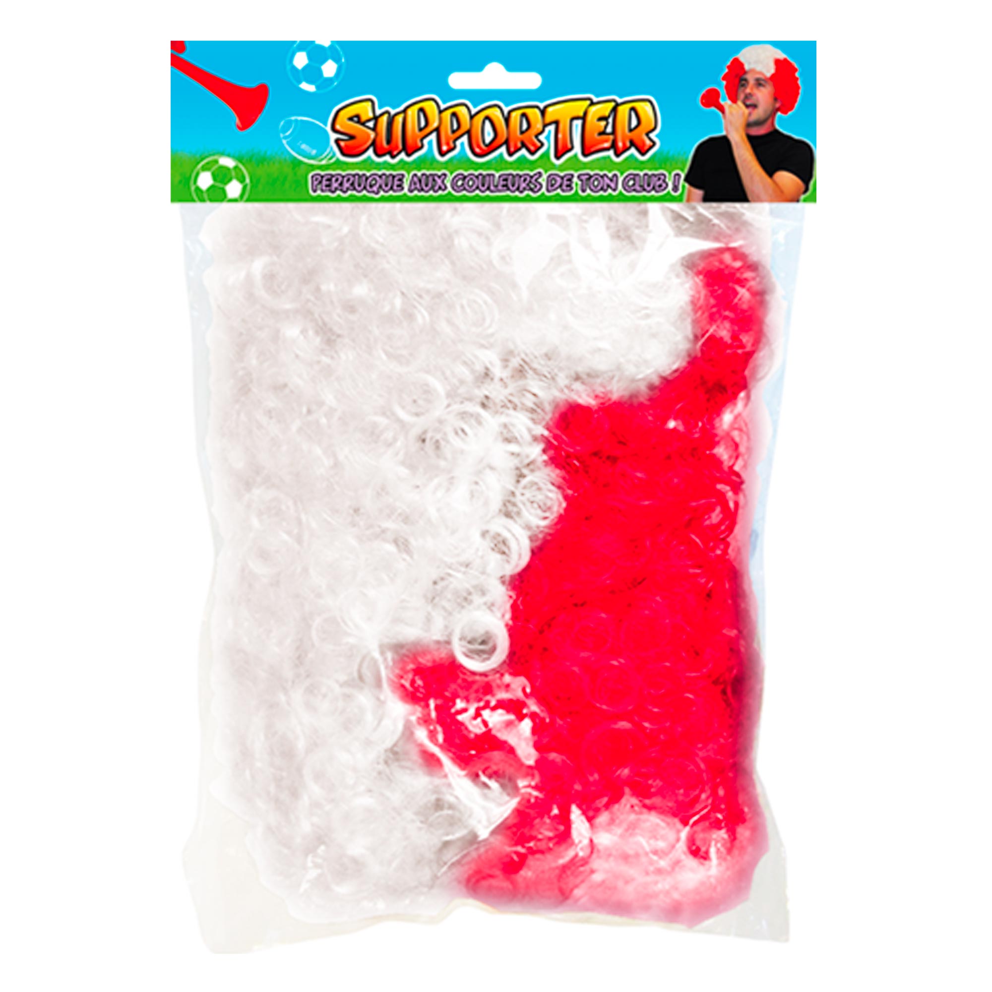 Perruque rouge / blanc