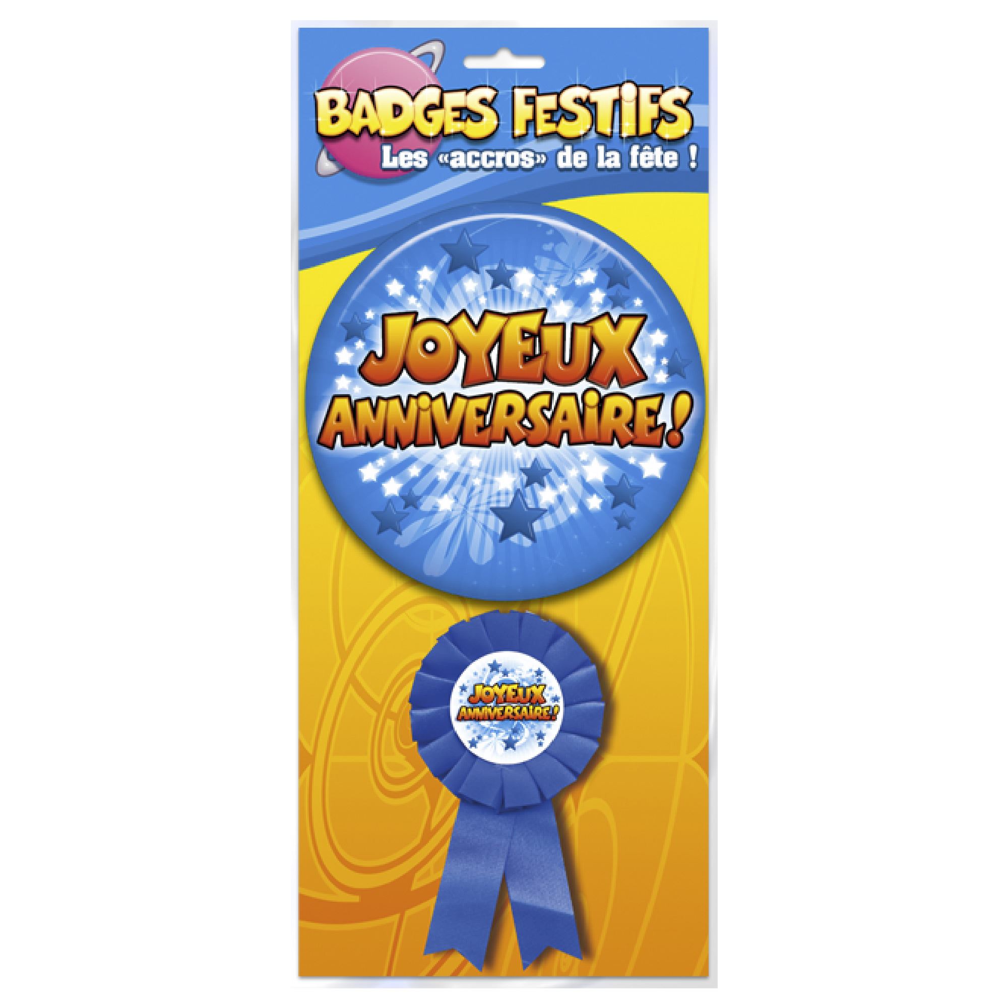 Badge anniversaire bleu