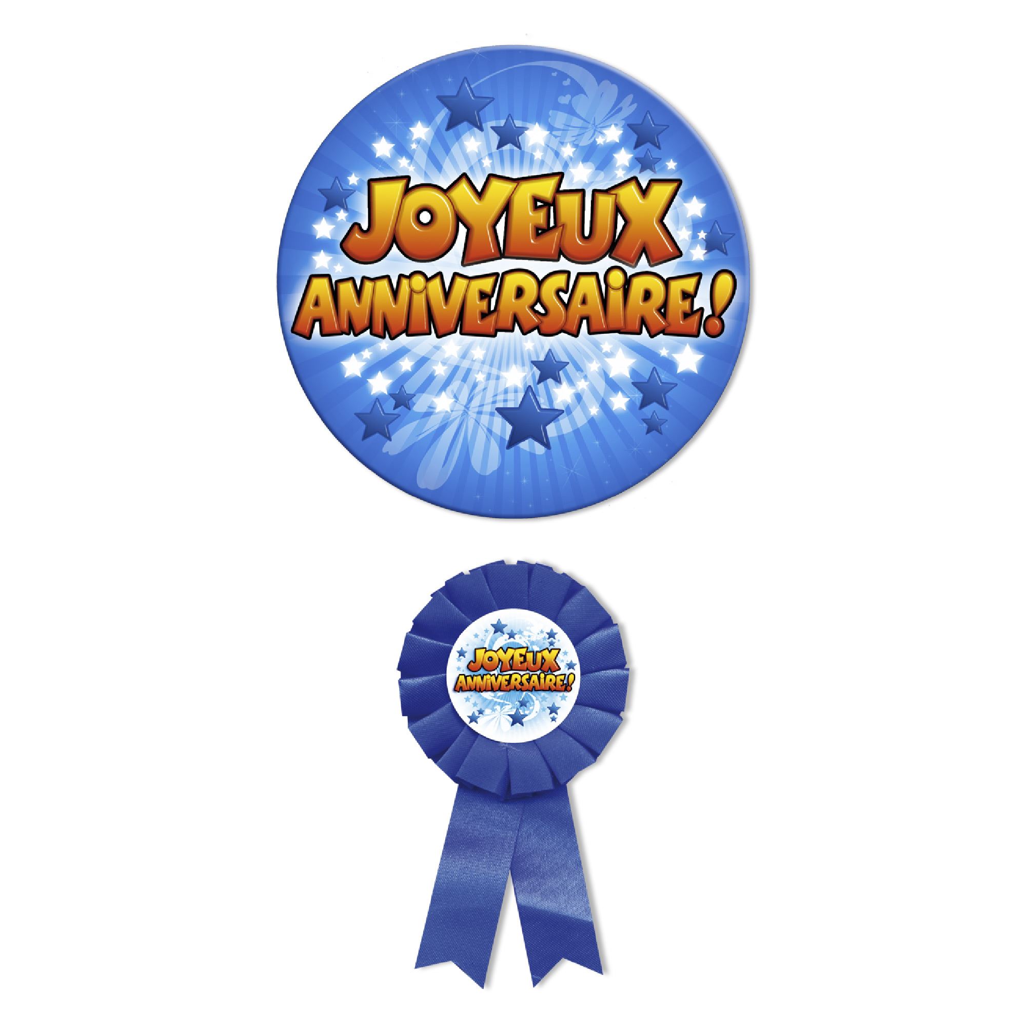 Badge anniversaire bleu