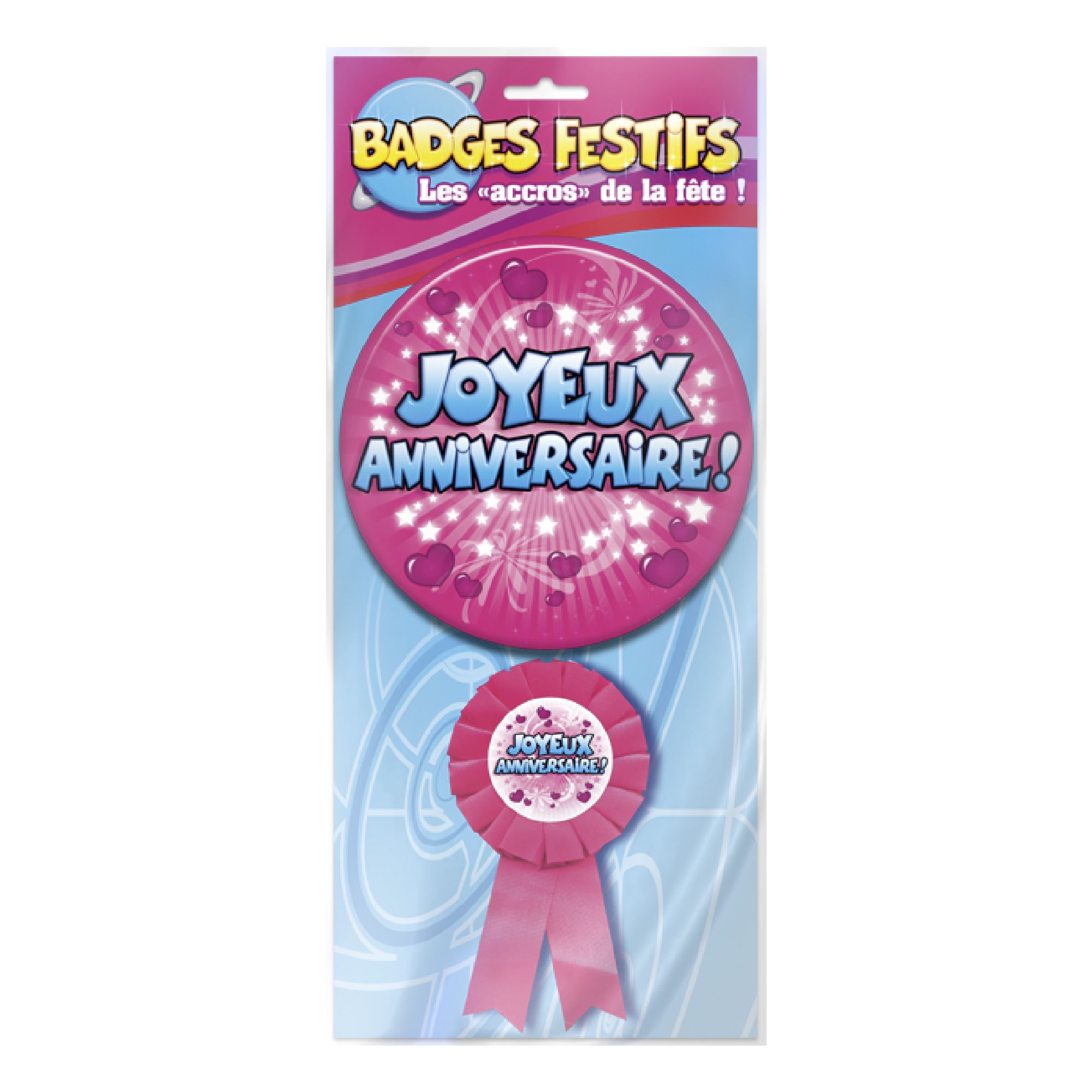 Badge anniversaire rose