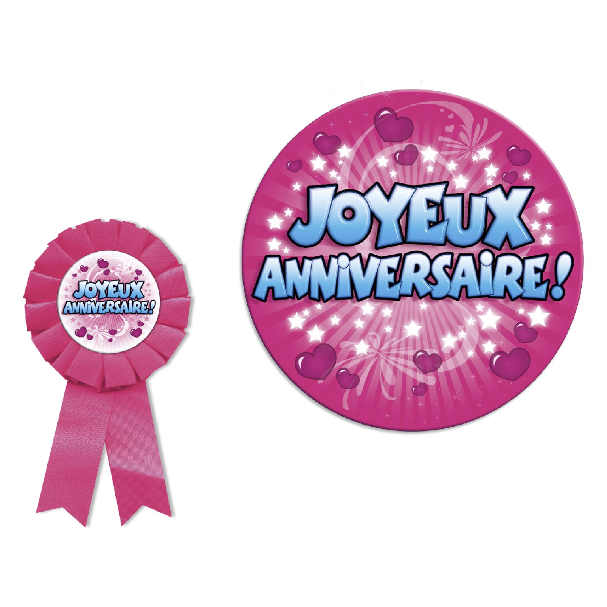 Badge anniversaire rose