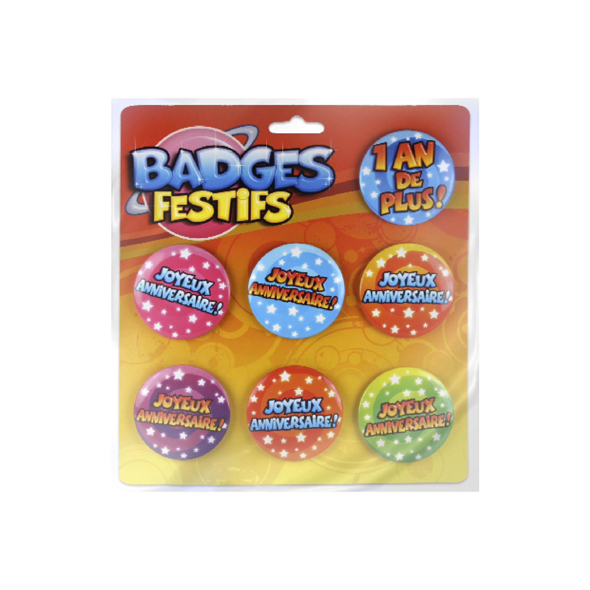 Blister 7 badges anniversaire