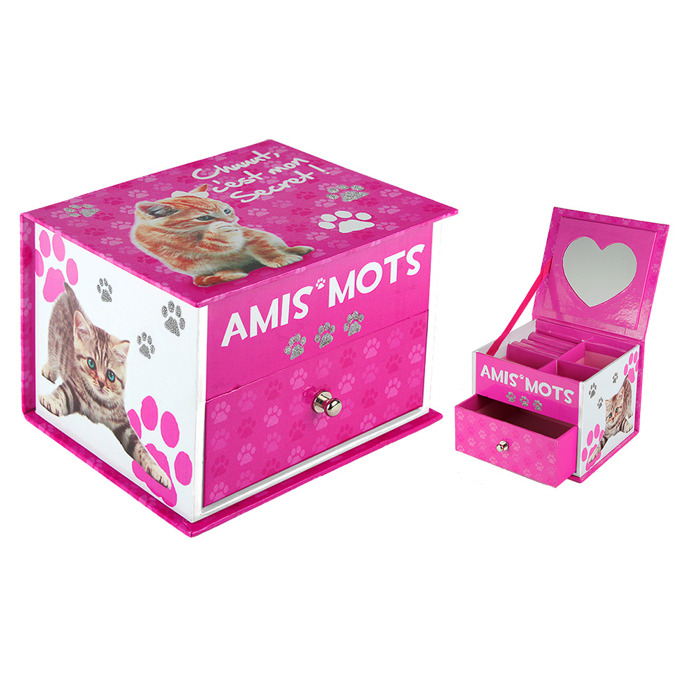 Boite a bijoux 1tiroir amis mots