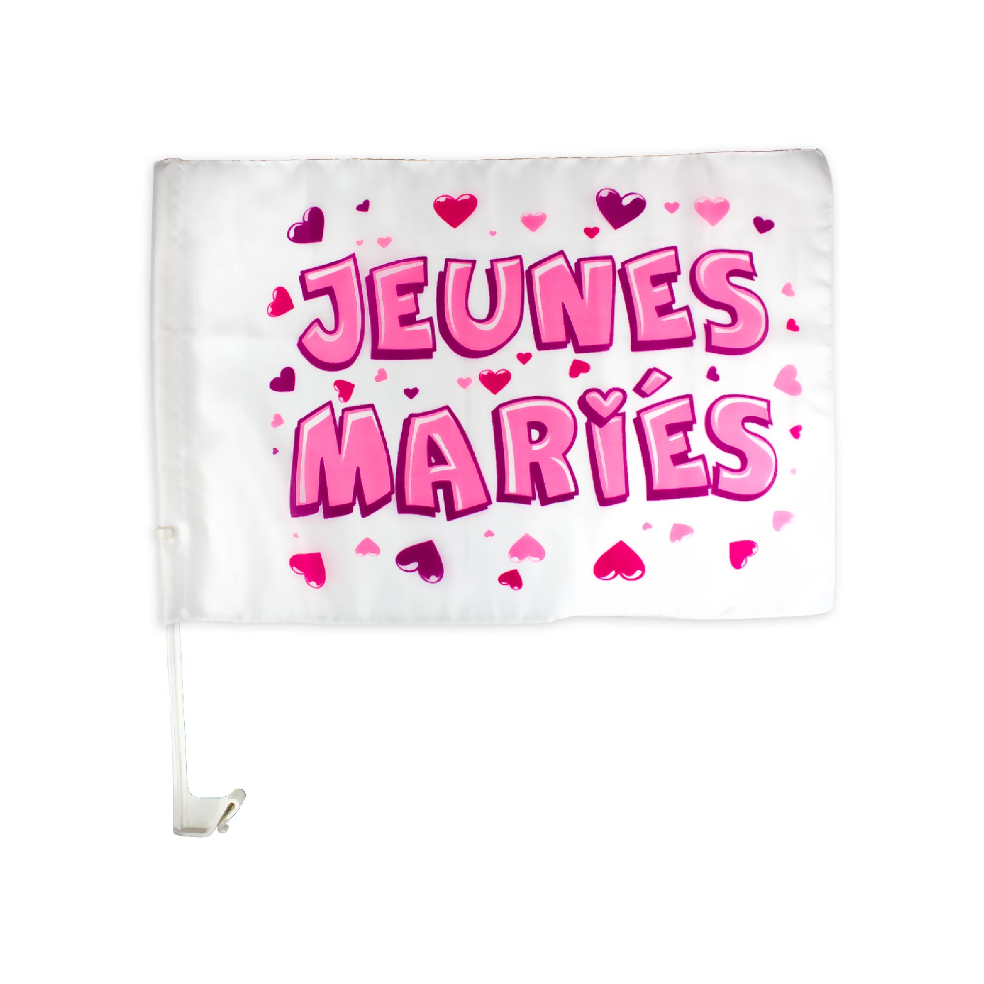 Drapeau voiture jeunes maries