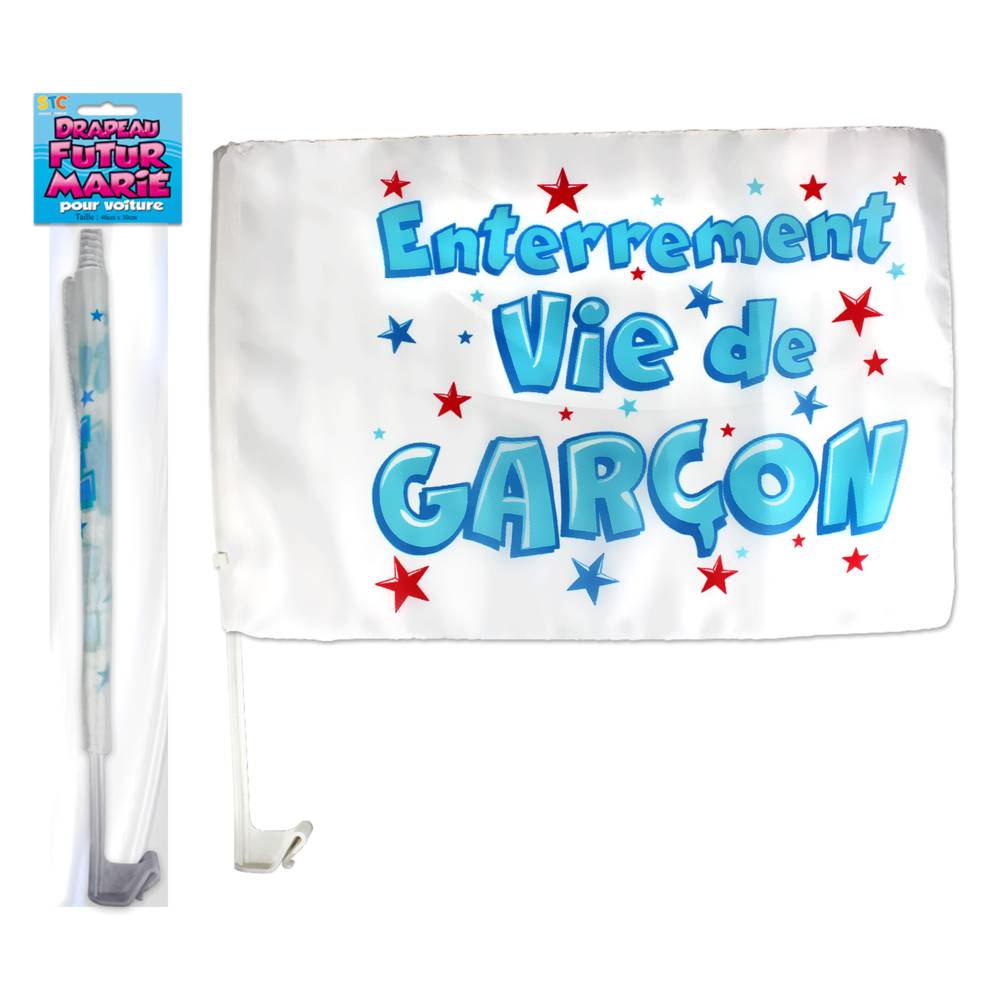 Drapeau  voiture futur marie