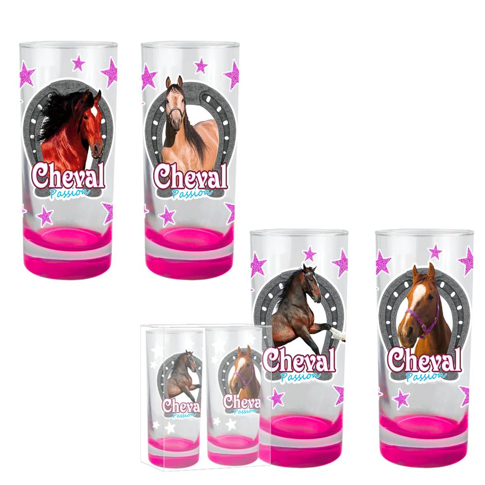 Pack 2 verre cheval