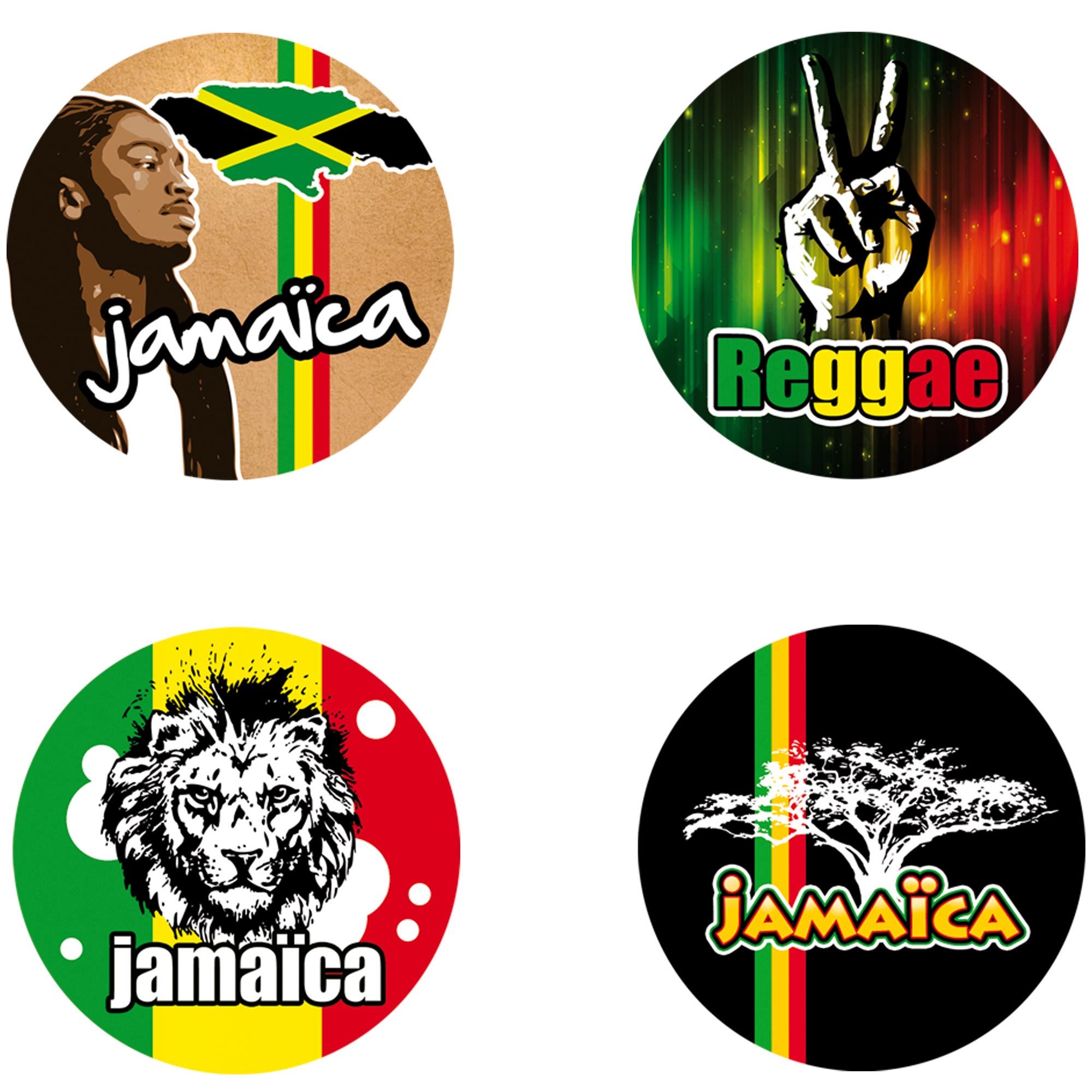 Pack 4 dessous  verre jamaica
