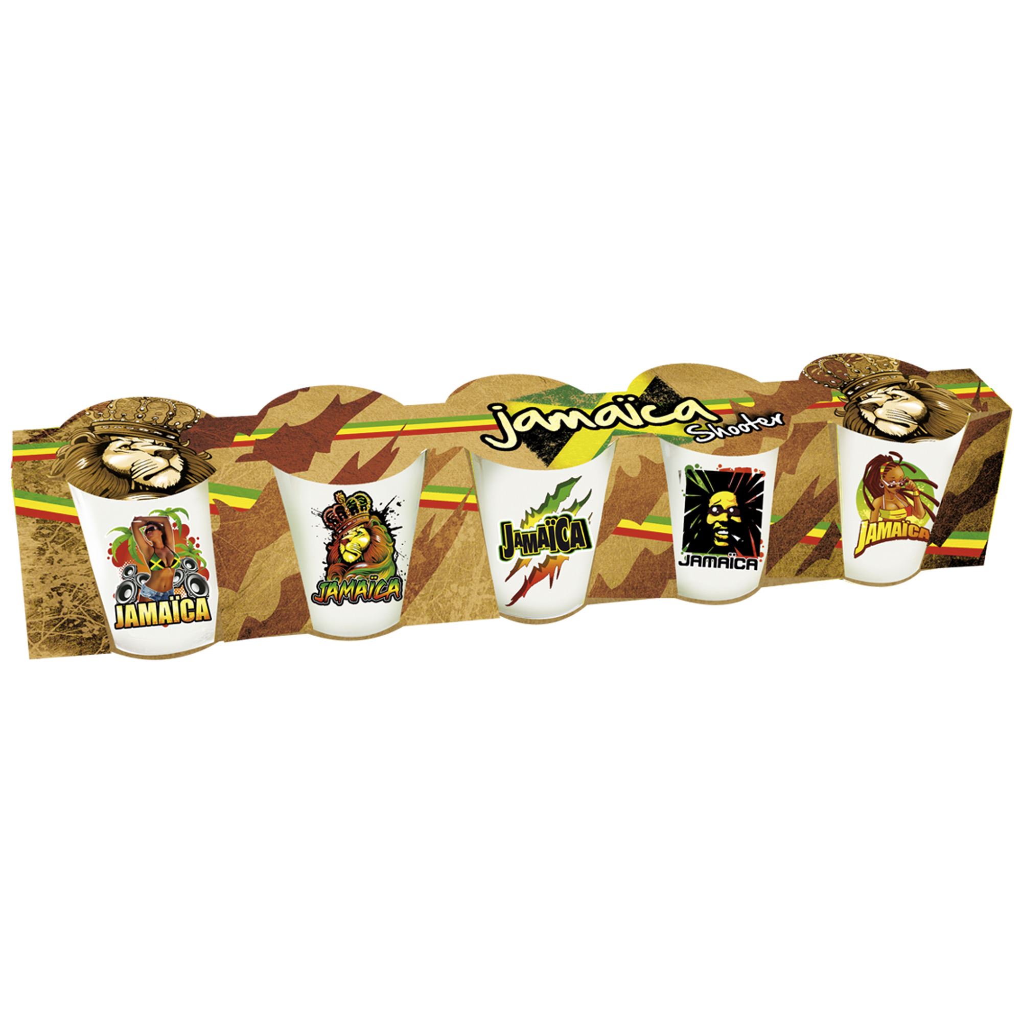 Pack 5 verre shooter jamaica