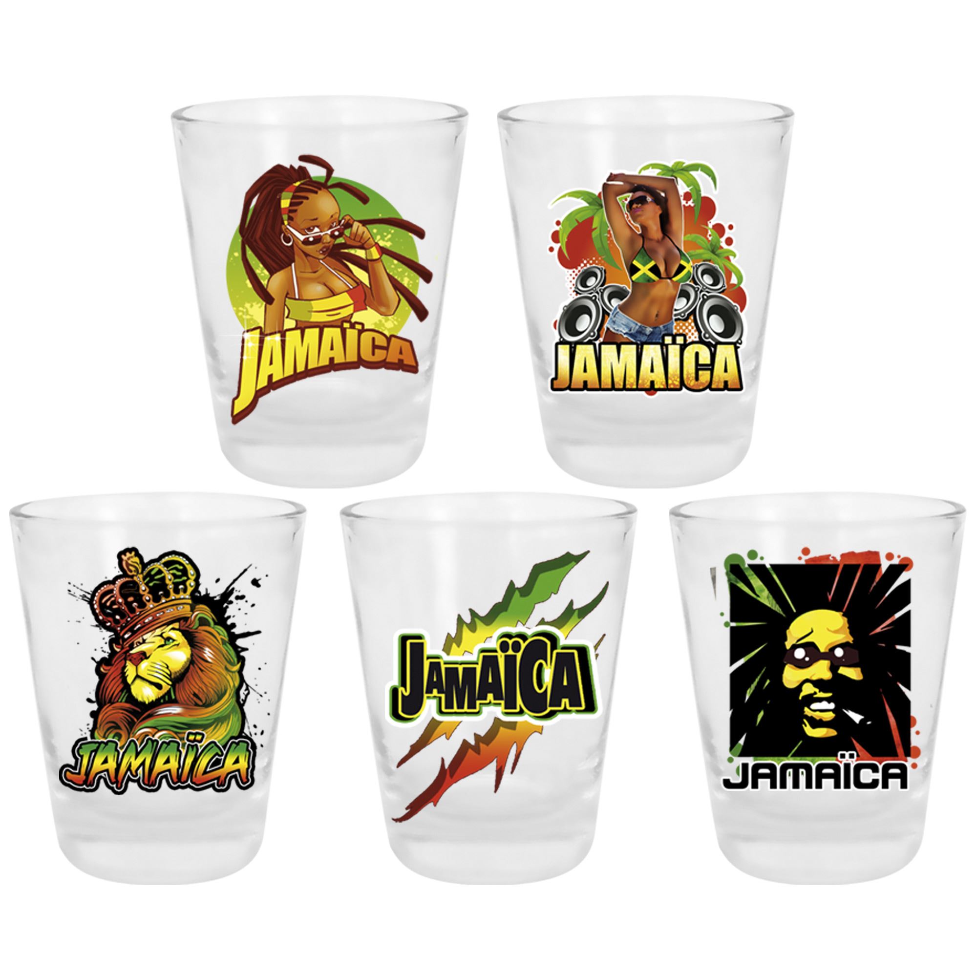 Pack 5 verre shooter jamaica