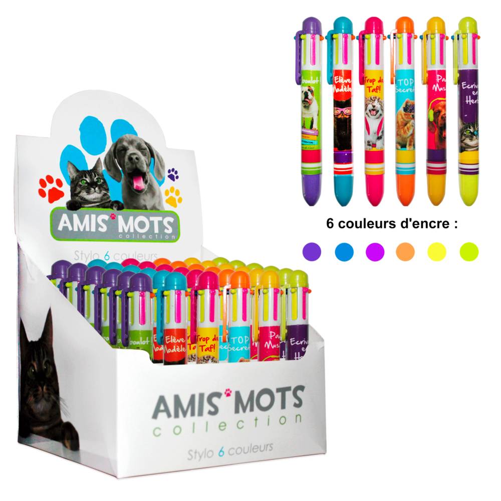 Stylo amis mots 6mods /36pcs