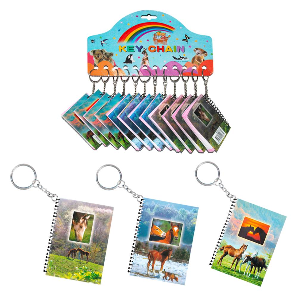 Porte cle bloc note cheval