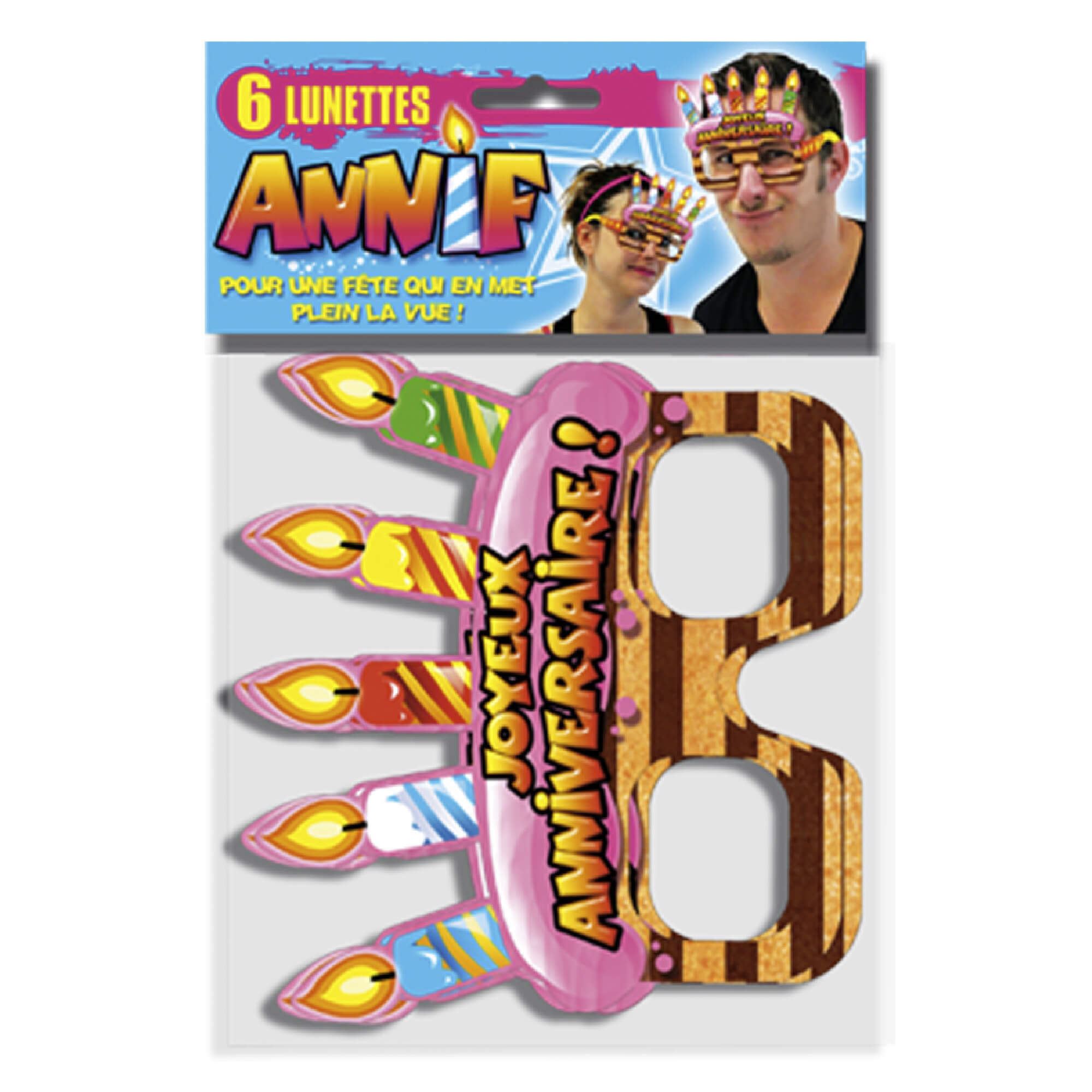 Pack 6 lunettes anniv adulte