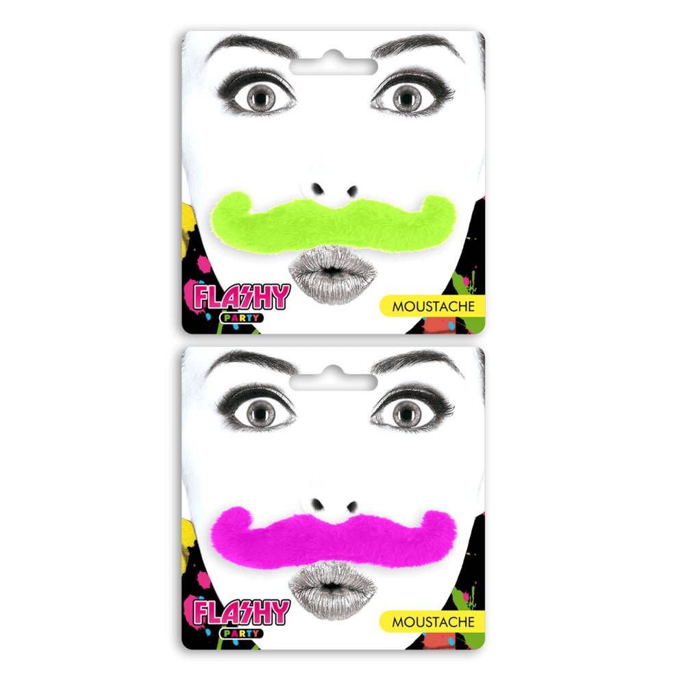 Moustache fluo flashy 2mods /24pcs
