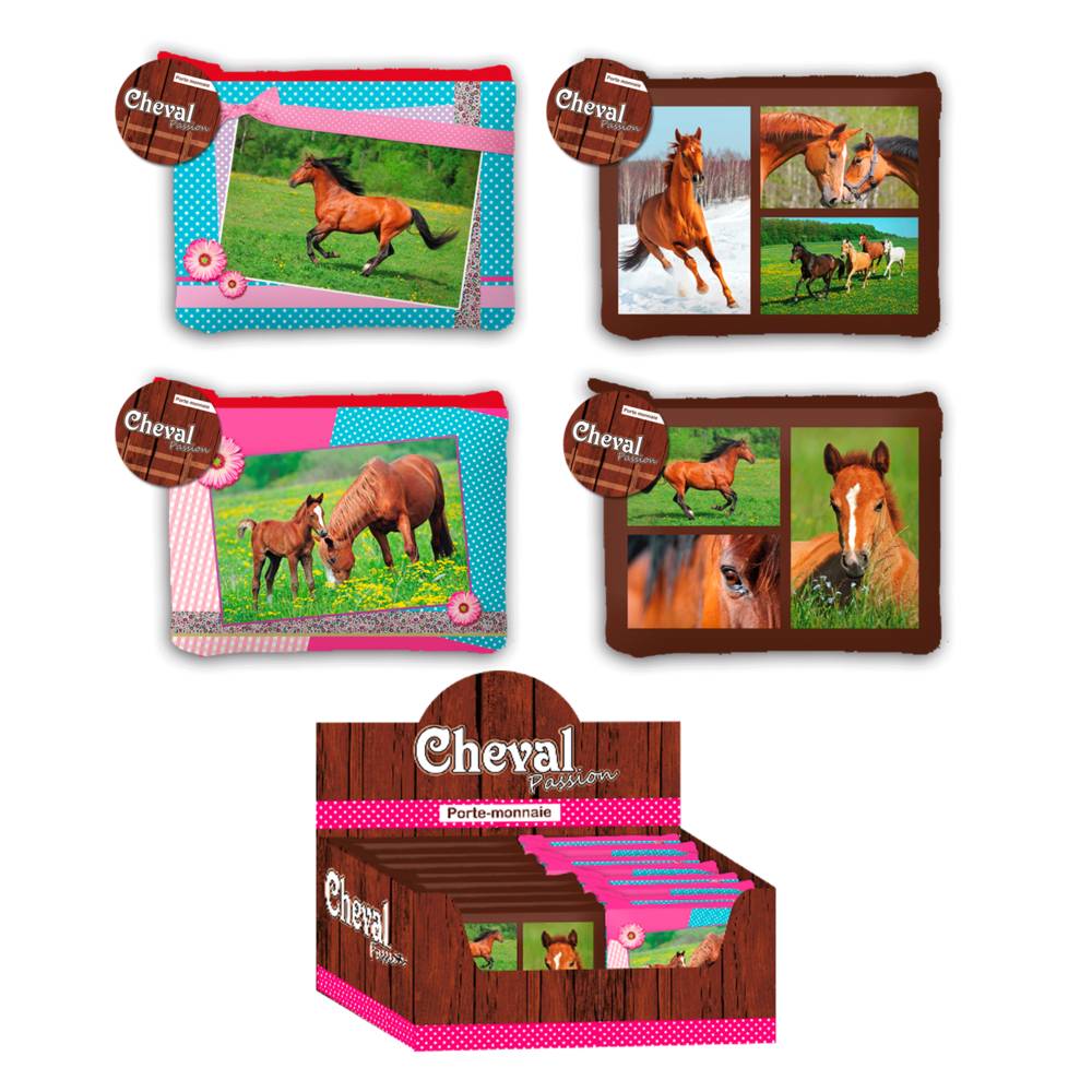 Porte monnaie cheval 4mods /24pcs