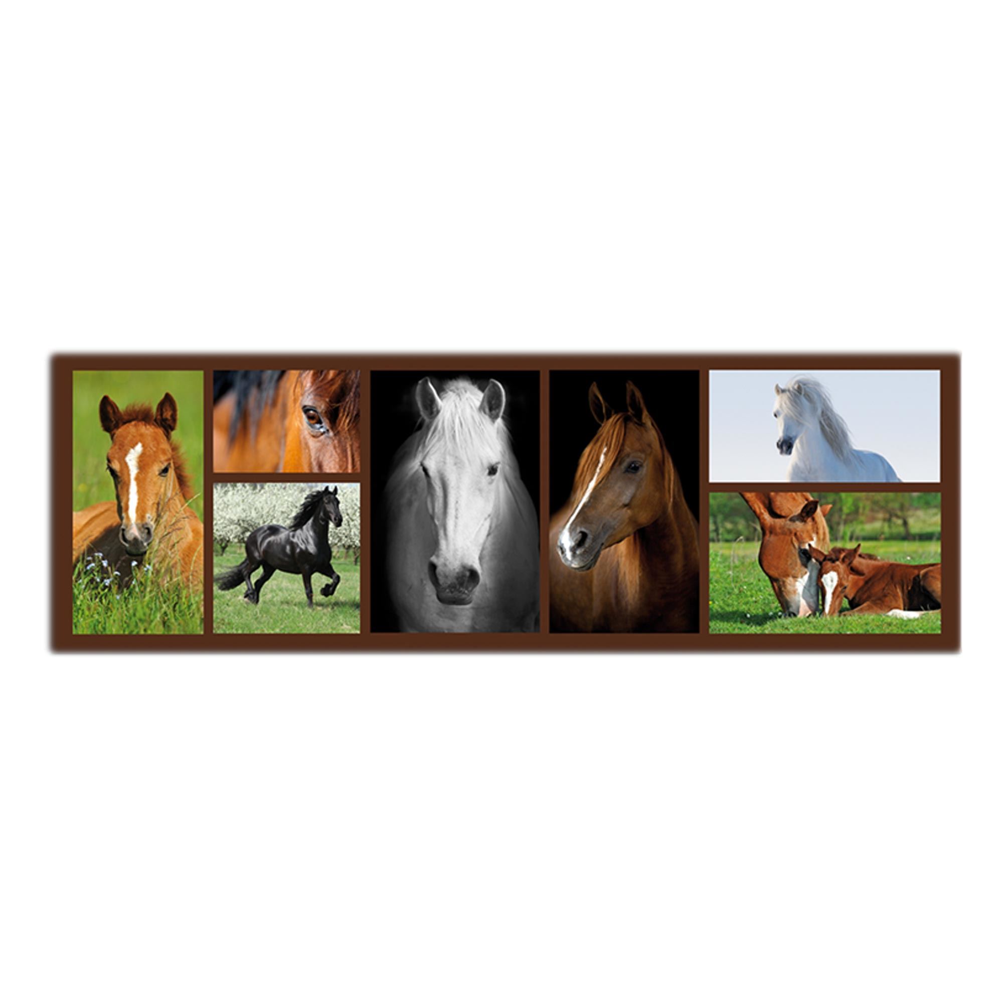 Toile cheval fond marron