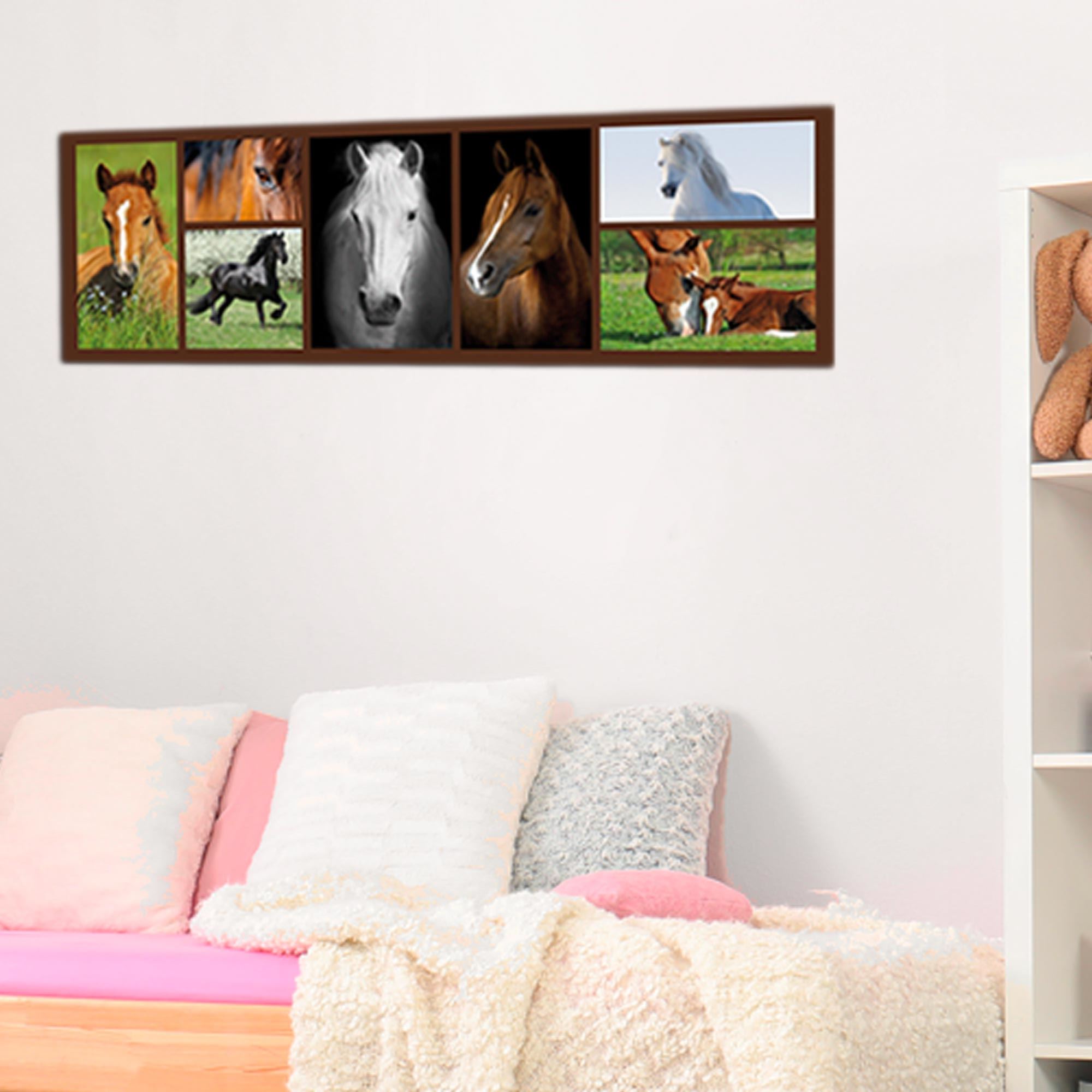 Toile cheval fond marron