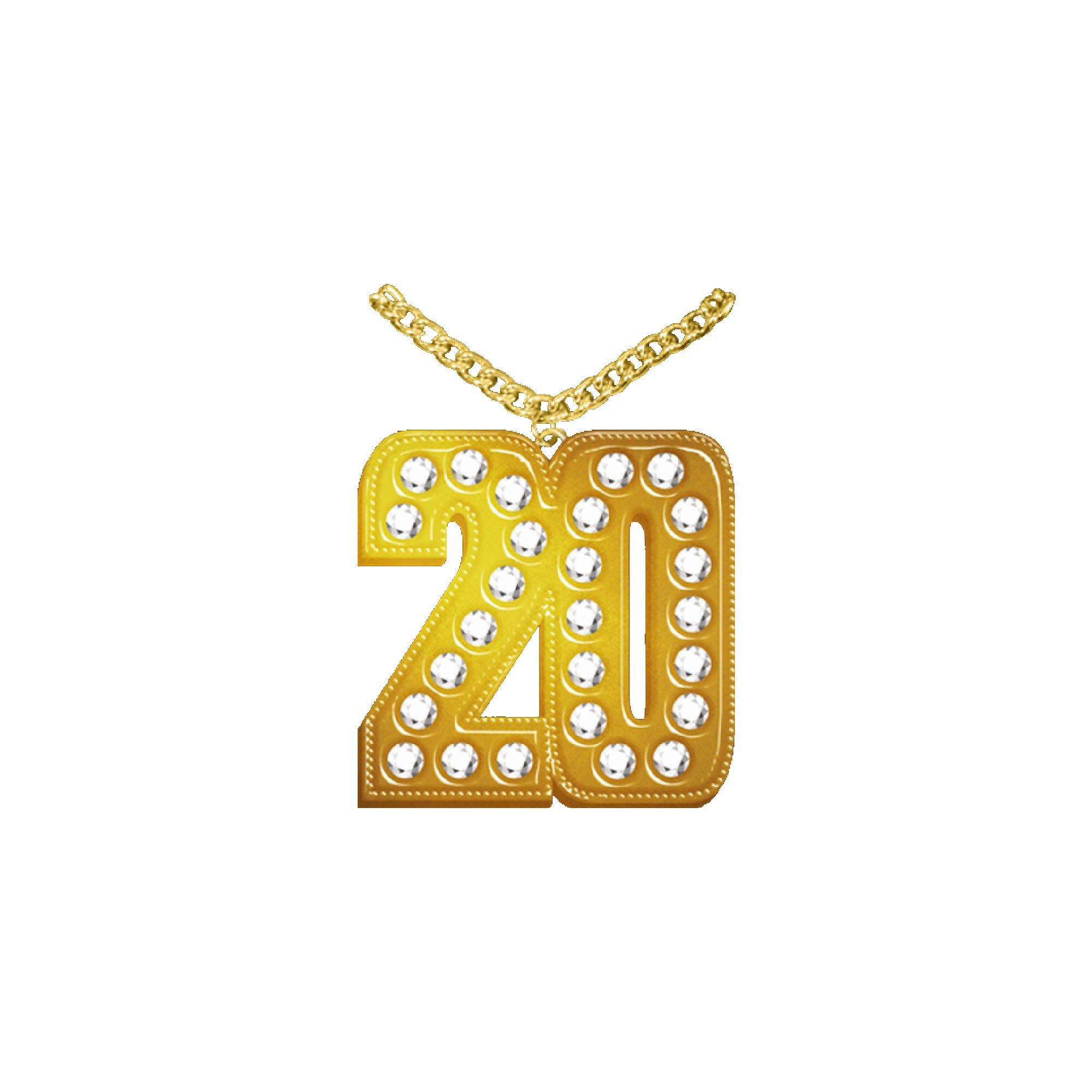 Collier bling bling dore 20