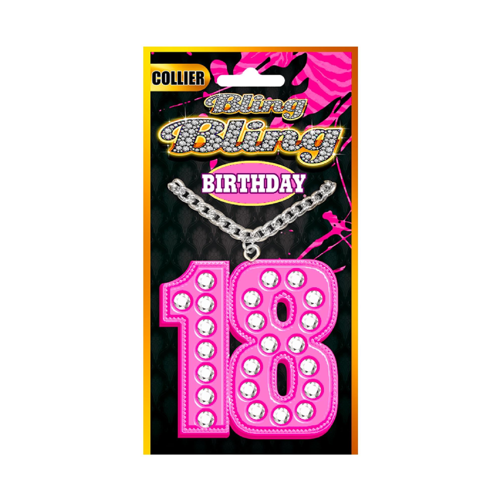 Collier bling bling rose 18
