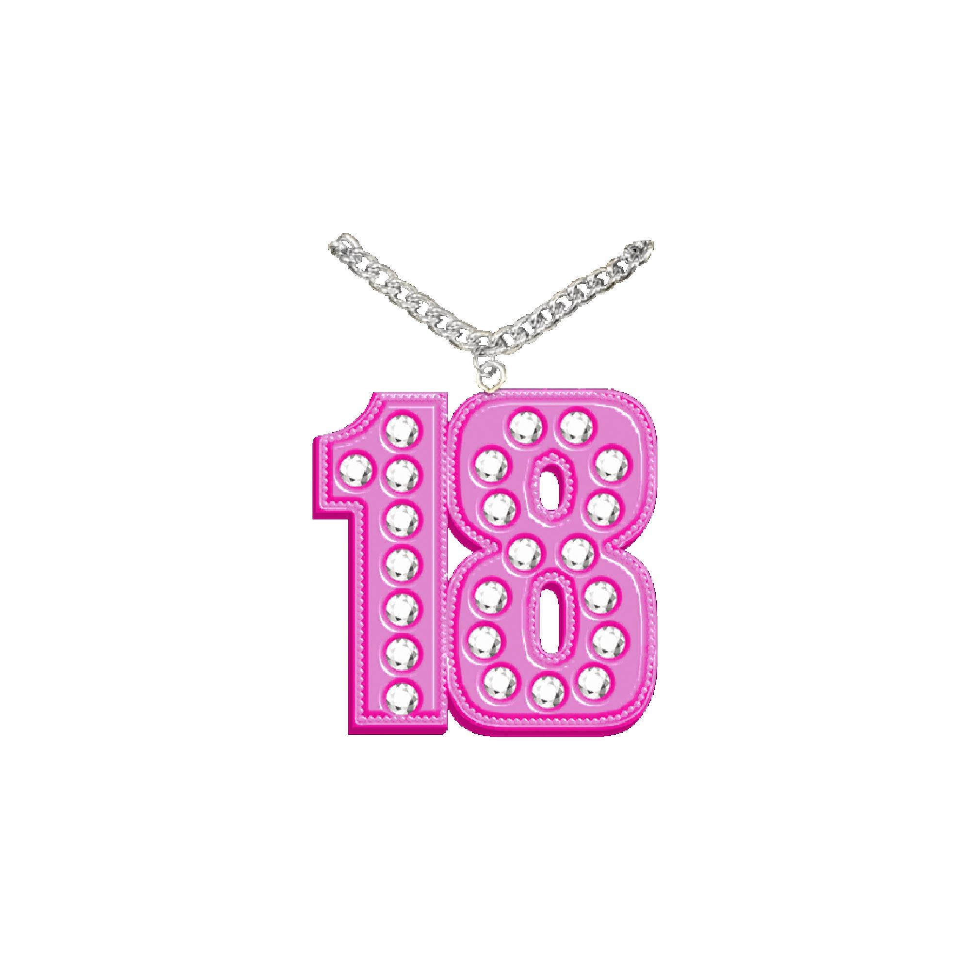 Collier bling bling rose 18