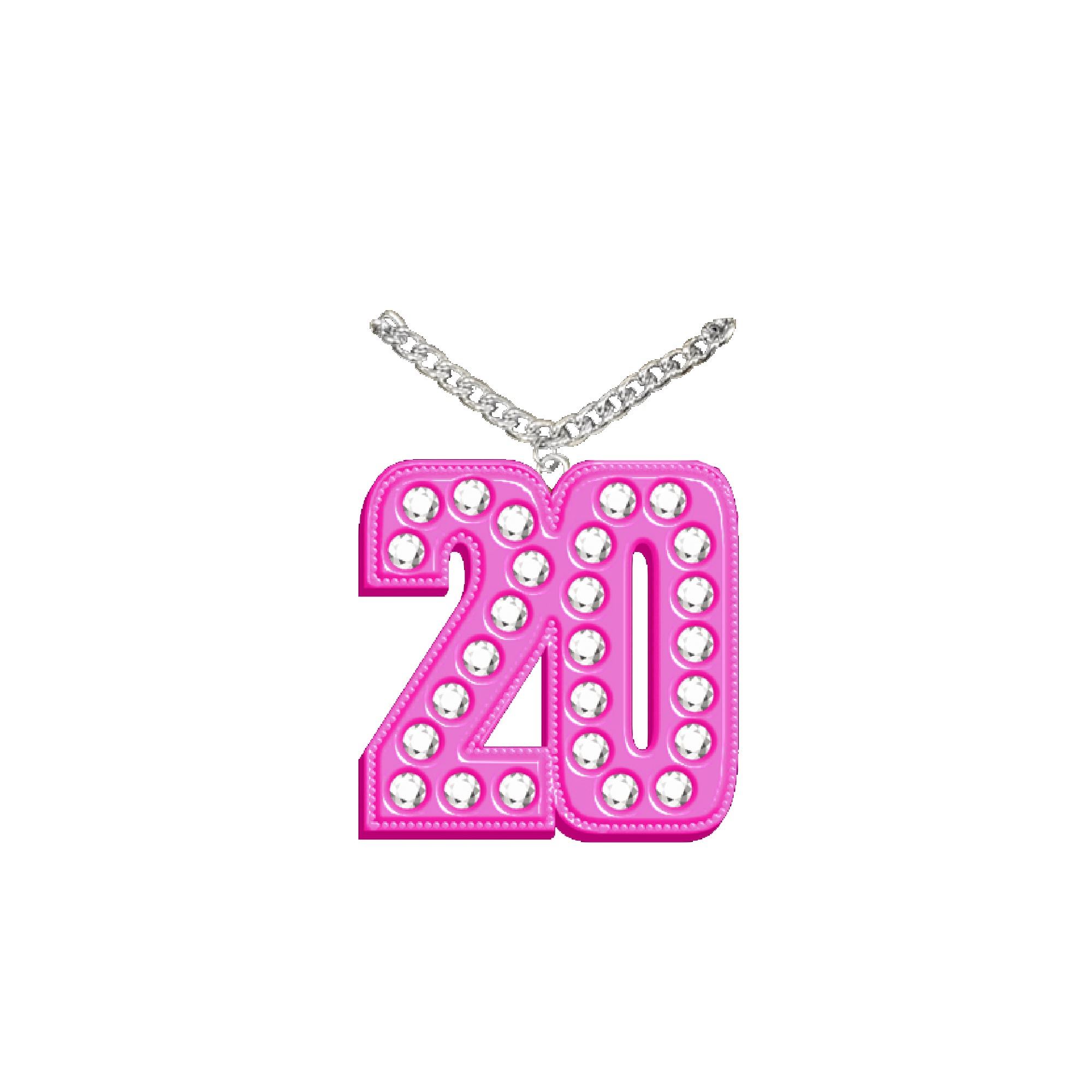 Collier bling bling rose 20